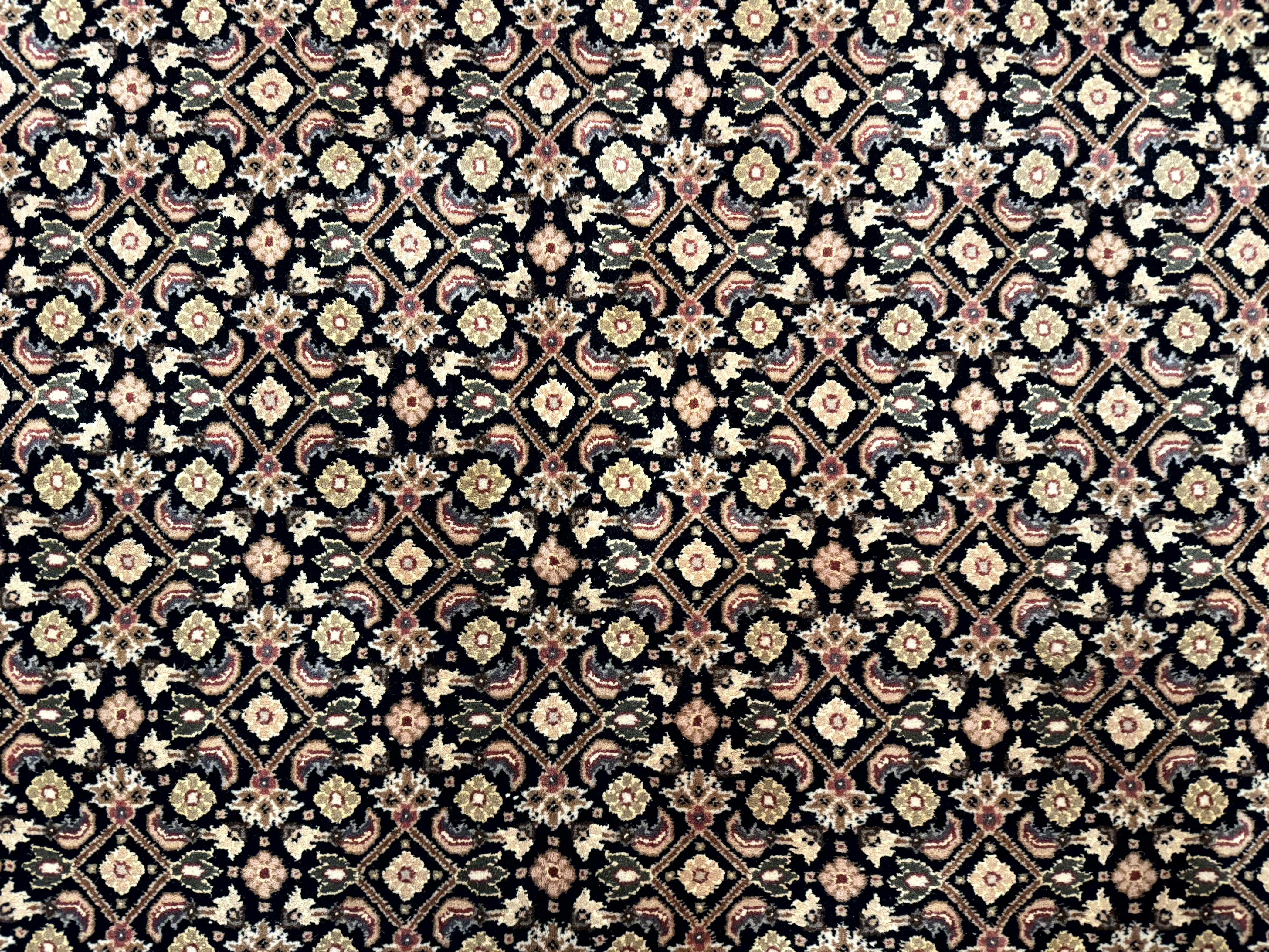 Sino Persian Mahi Rug 9x12, Wool and Silk, Black - Jewel Rugs