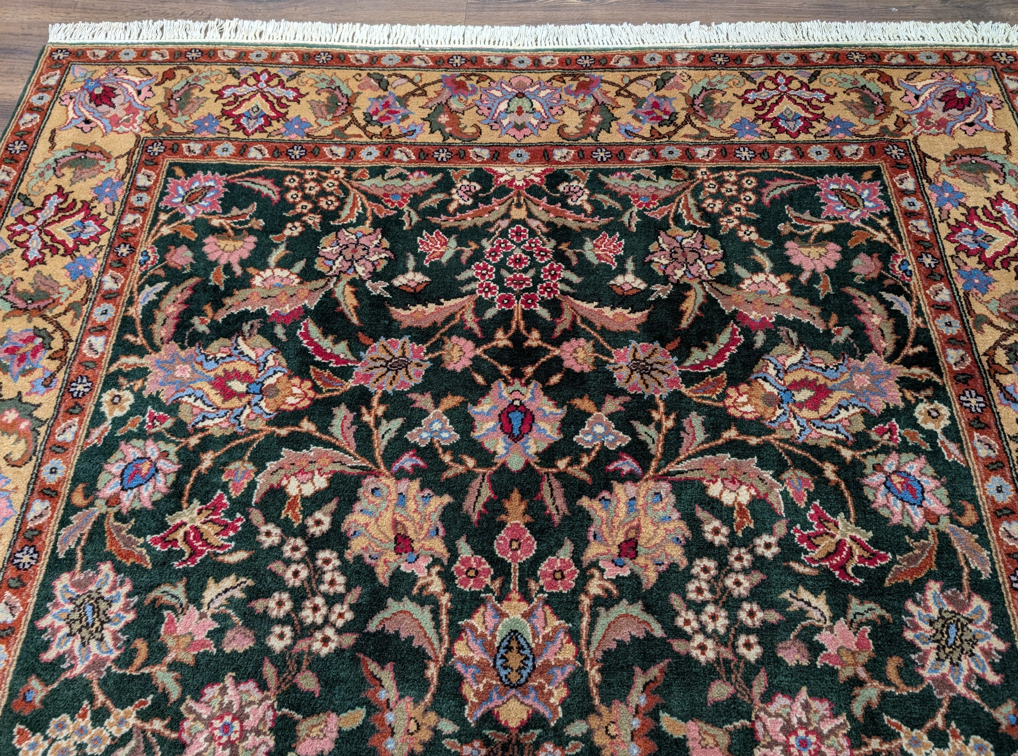 Romanian Rug 7x10, Signed By Master Weaver, Forest Green, Oriental Carpet - Jewel Rugs