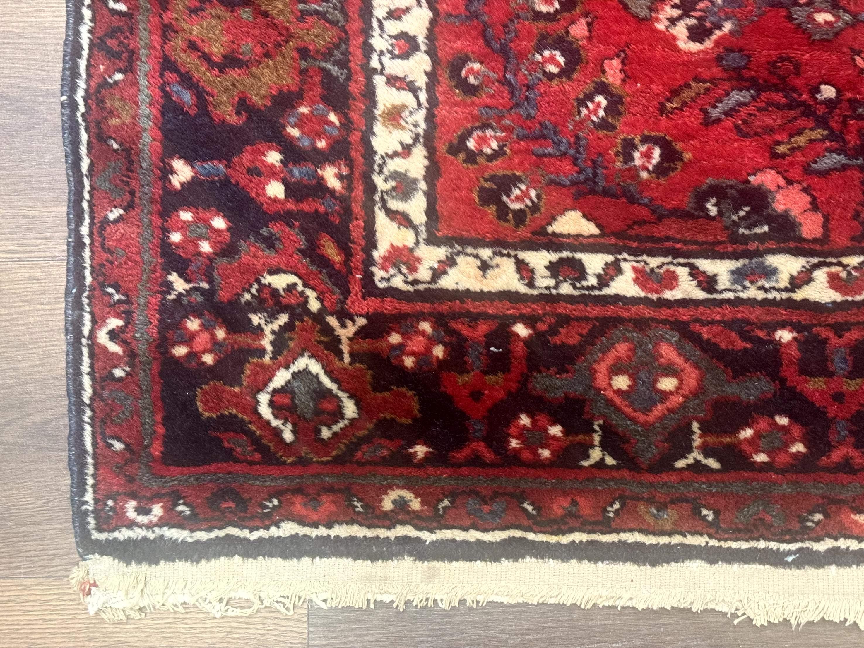 Red Persian Rug 2.6 x 6.8, Floral, Antique Per'sian Carpet, Persian Malayer Rug, Hamadan Rug - Jewel Rugs