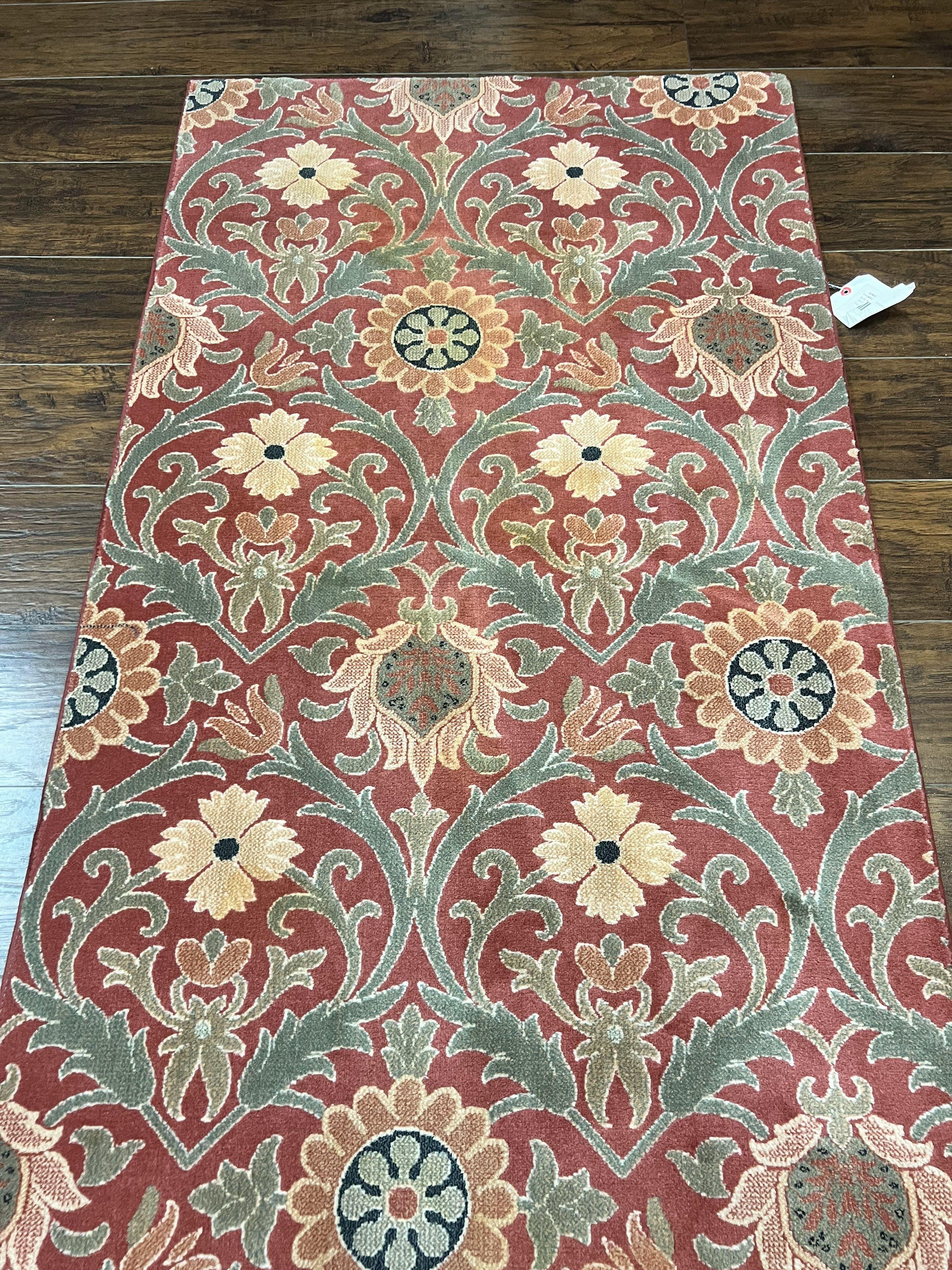 Runner Rug 3 x 14.7, Long Hallway Rug, Wool, Power Loomed, Contemporary, Floral - Jewel Rugs