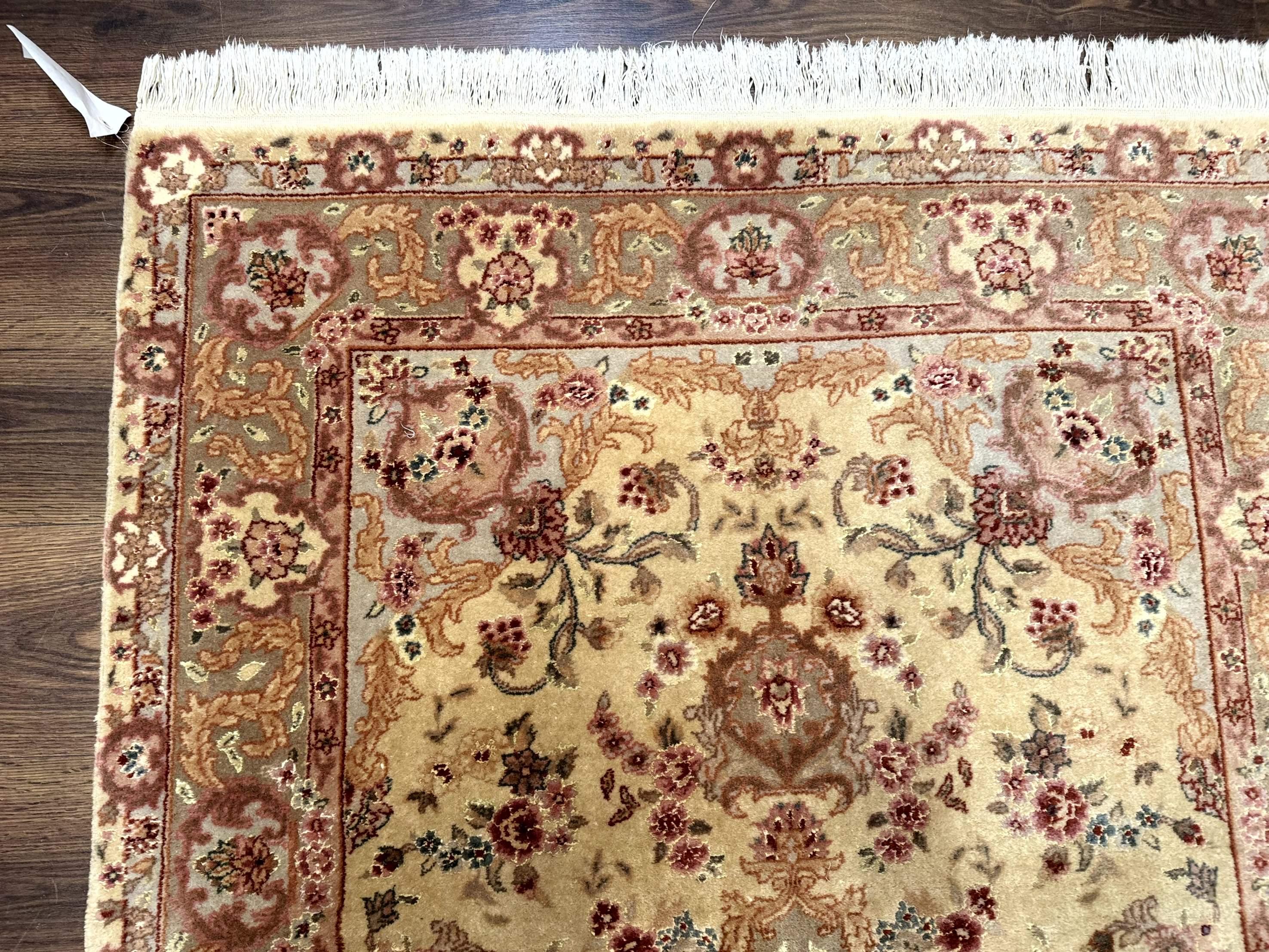 Sino Persian Rug 4x6, Wool and Silk Highlights, Fine 200 KPSI - Jewel Rugs