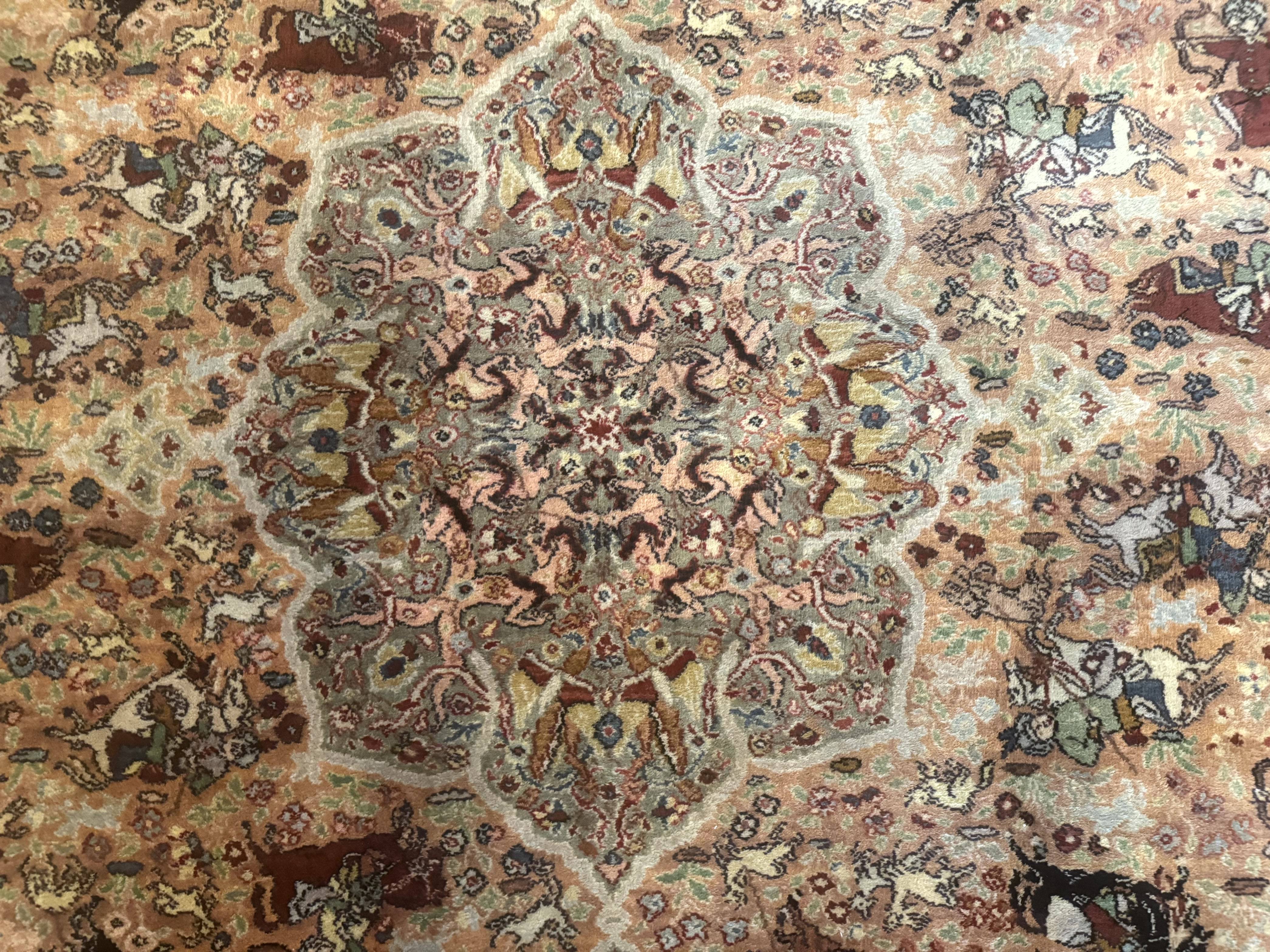 Karastan Rug 8.8 x 12 Persian Hunting Rug #723, Wool Pile Karastan Area Rug, Discontinued Original 700 Series Karastan Carpet, Room Sized - Jewel Rugs