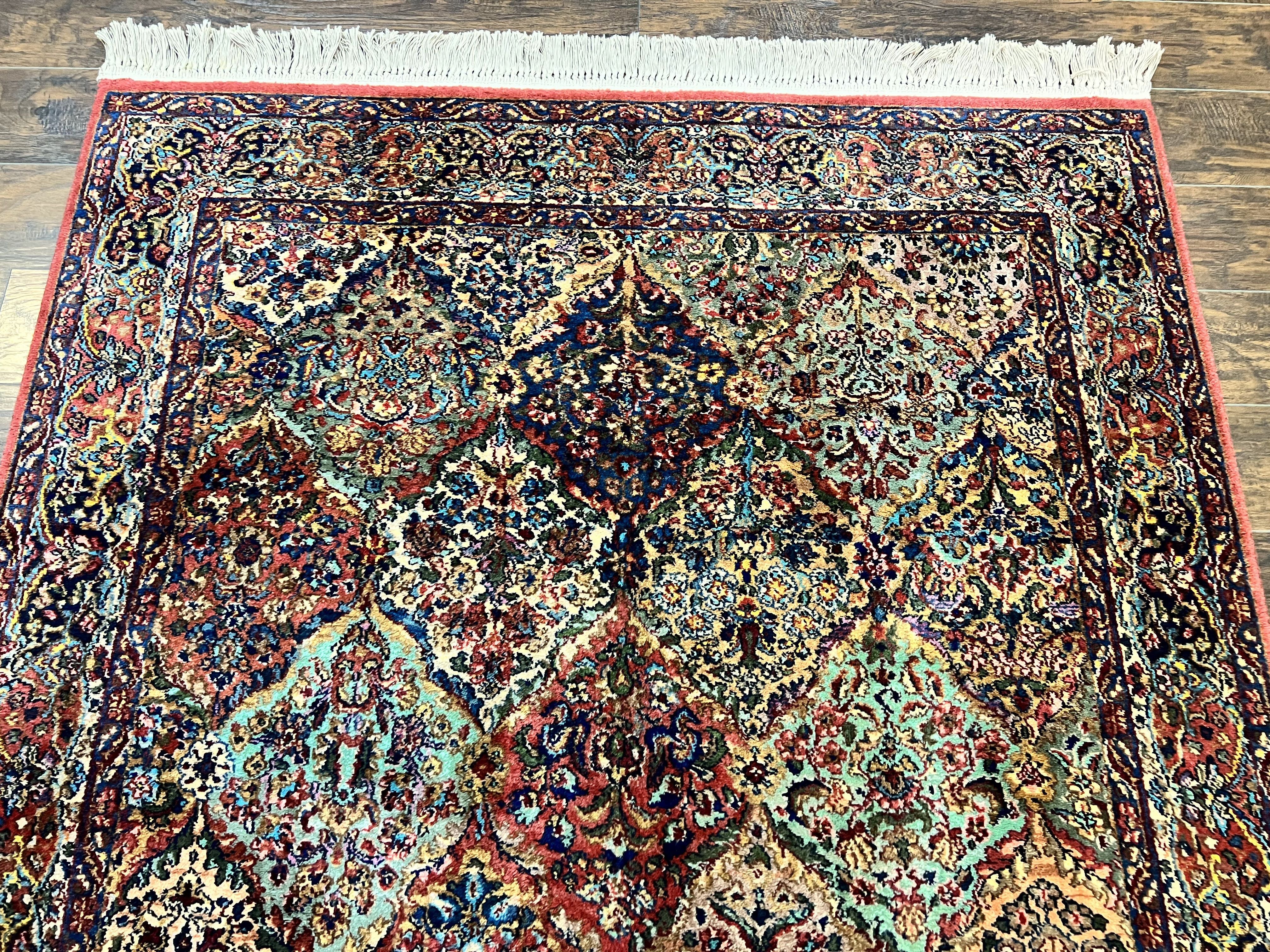Karastan Multicolor Panel Kirman Rug #717, Wool Karastan Rug 5.9 x 9, Vintage Multipanel Kirman, Original Karastan Collection 700 Series - Jewel Rugs