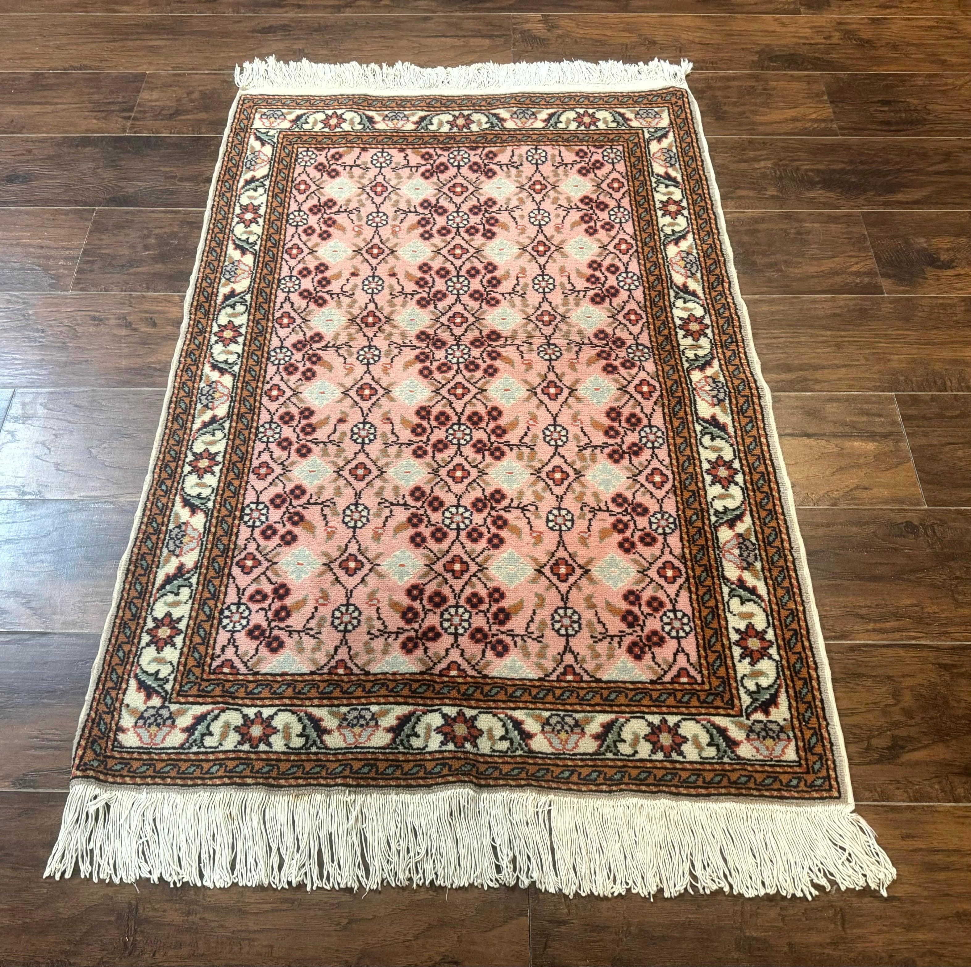 Turkish Sivas Rug 3x4, Pink, Handmade, Wool, Vintage - Jewel Rugs