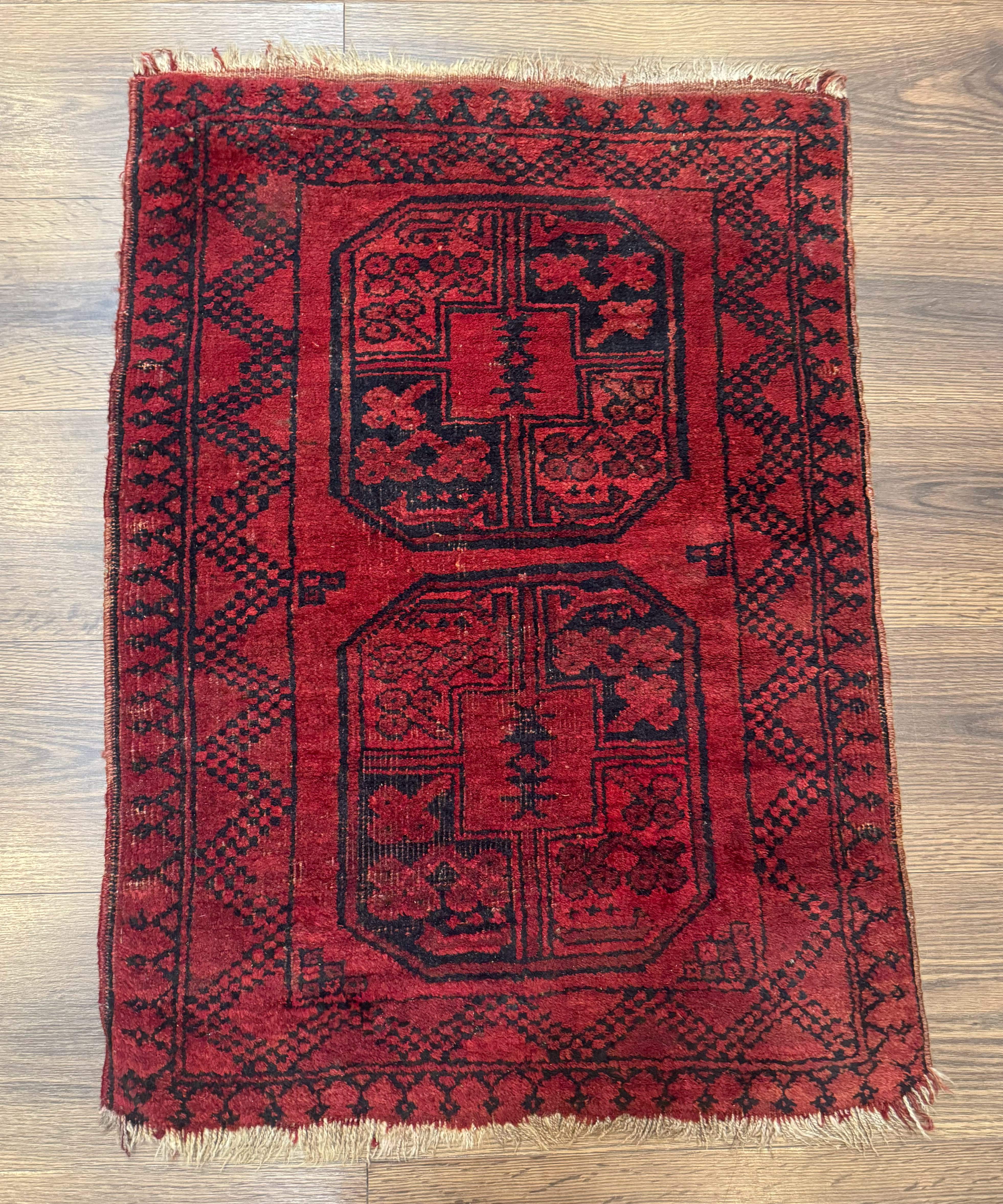 3x4 Feet,Vintage Afghan Rug,Handknotted Rug,Turkish Rug,Home decor Rug,Boho 2024 Area Rug,Tribal Rug,Medallion Rug, 133x78cm, Free Shipping