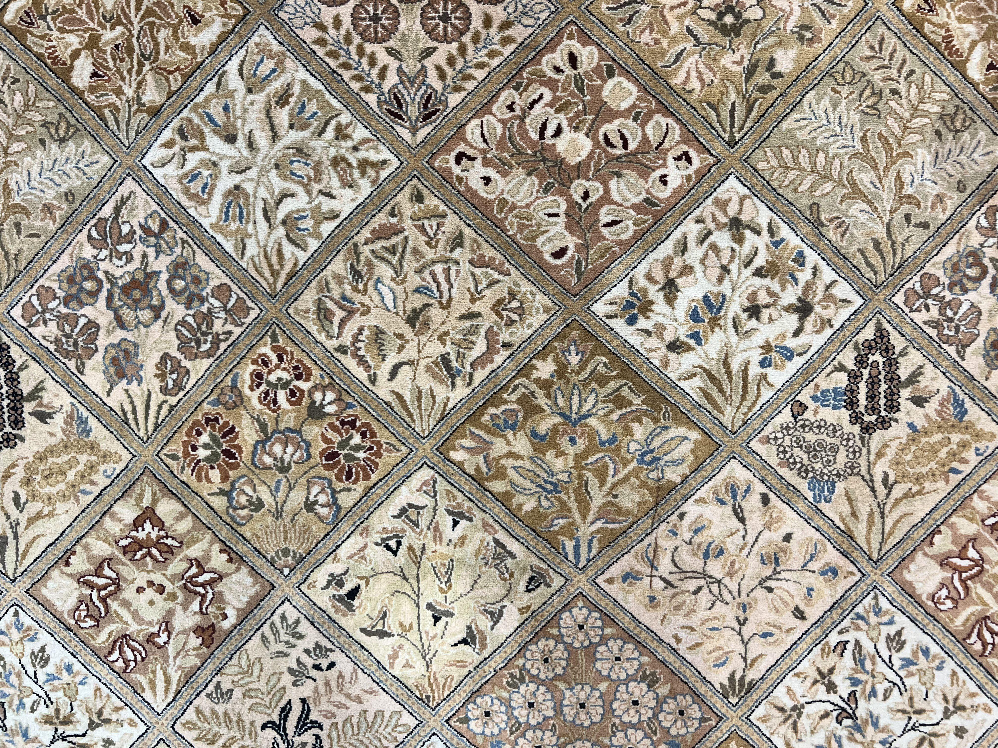 Pak Persian Rug 8x10, Multipanel Kirman Design, Wool Hand Knotted Vintage Carpet, Fine Weave Oriental Rug 8 x 10 - Jewel Rugs