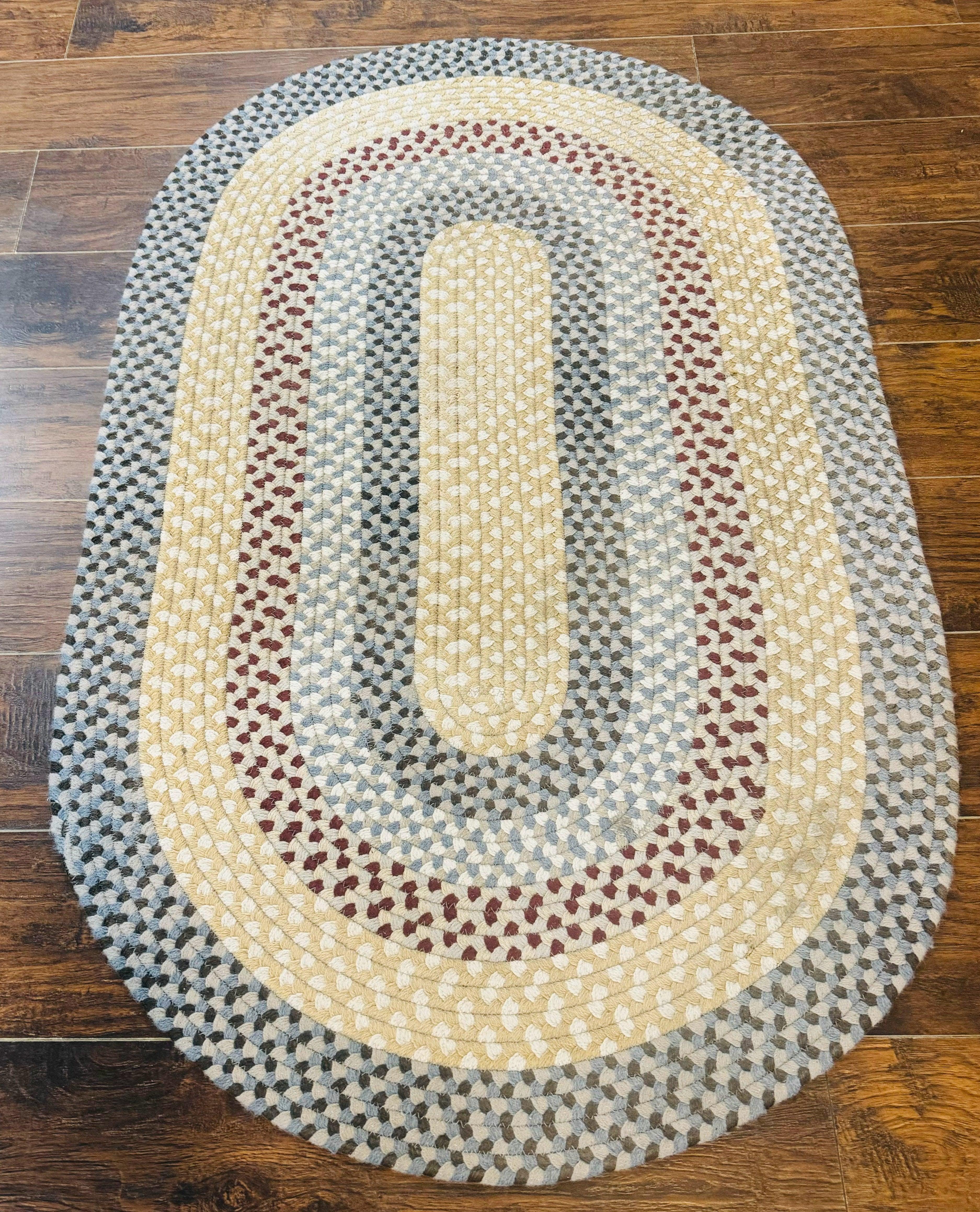 American Braided Oval Rug 3x5, Multicolor, Vintage - Jewel Rugs
