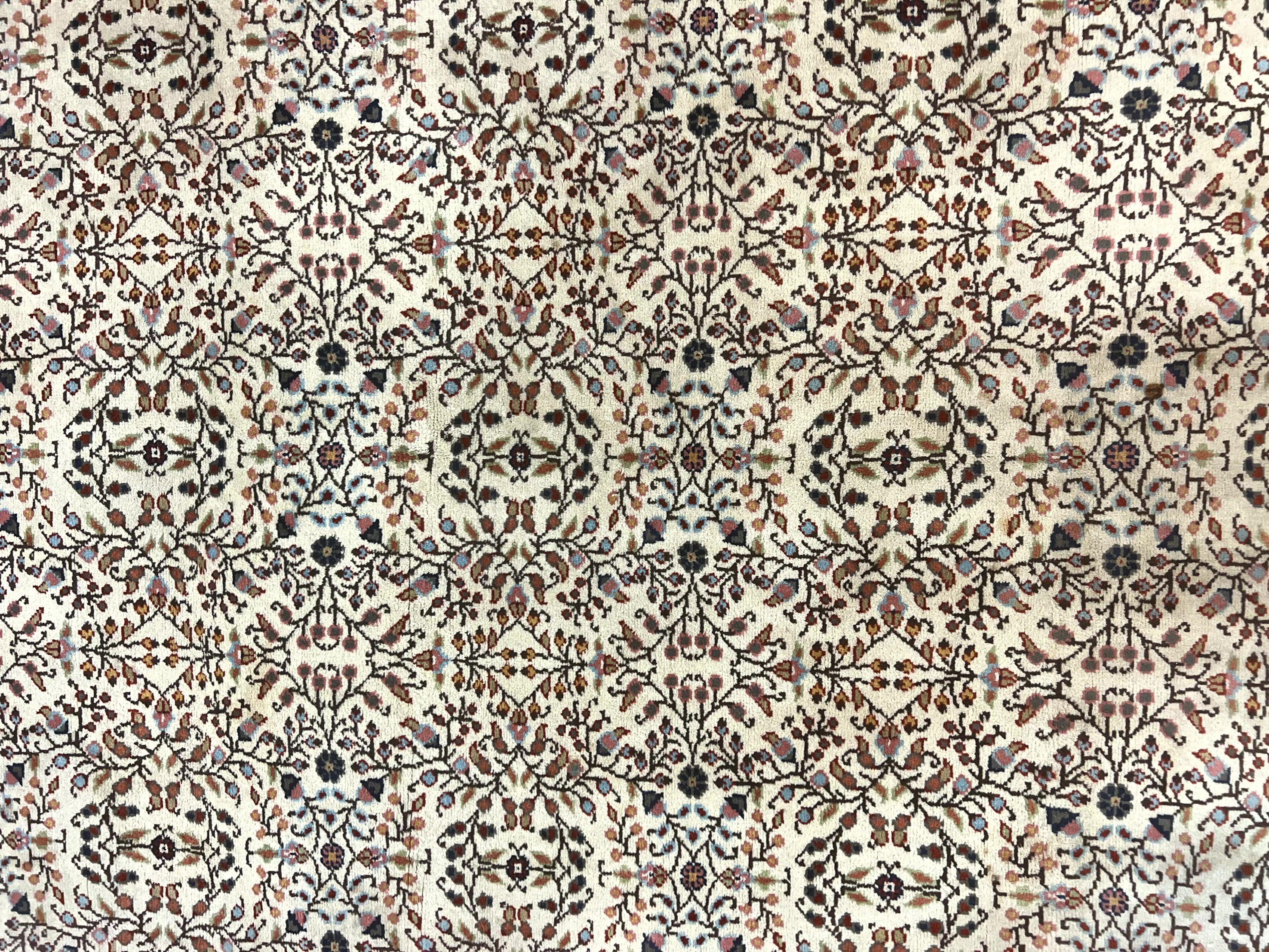 Turkish Rug 6x8, Kayseri Carpet, Handmade Vintage Wool Rug, Cream Multicolor, Allover Pattern - Jewel Rugs