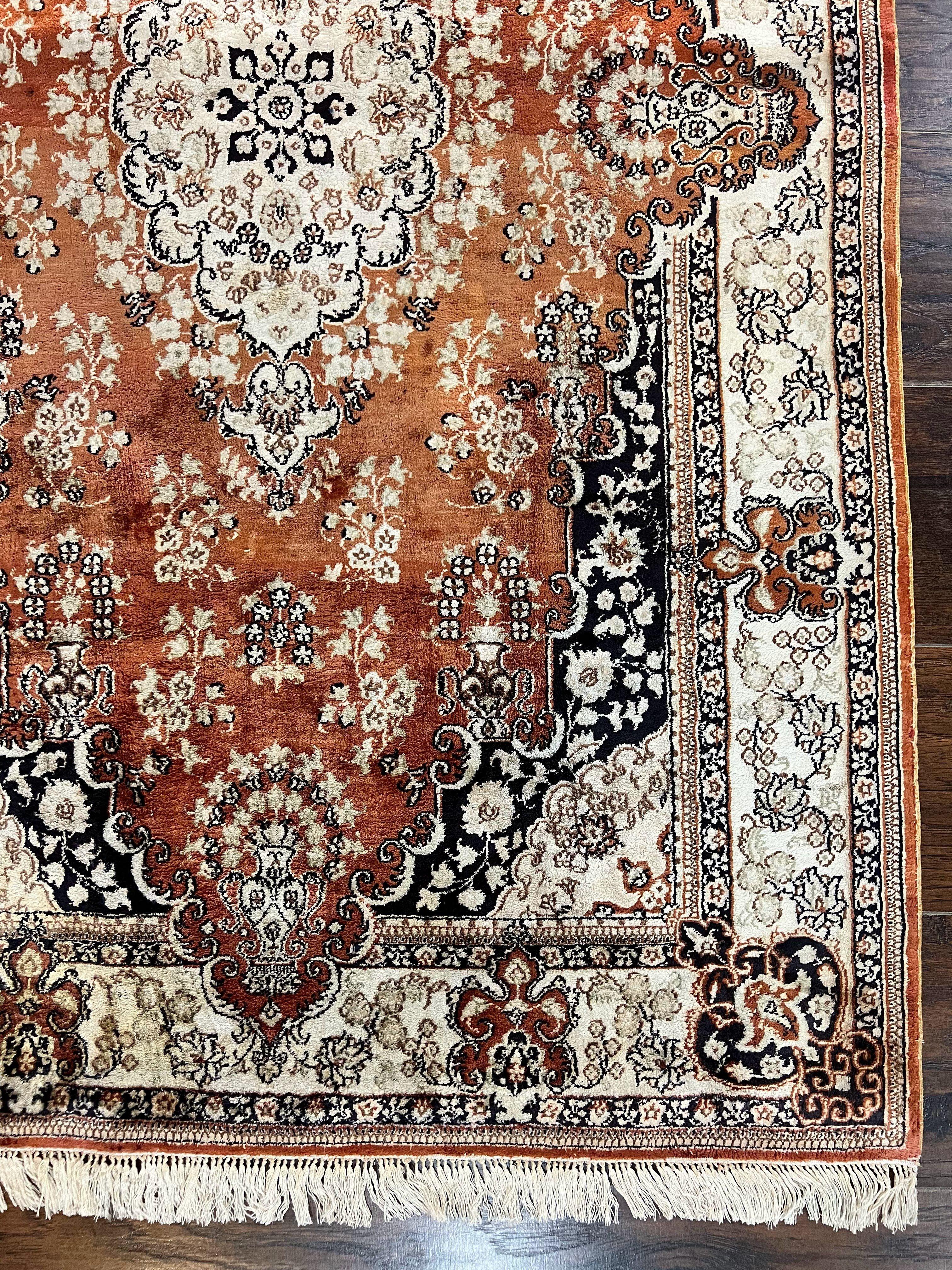 Turkish Silk Rug 3x5, Very Fine 400 KPSI, Floral Medallion, Handmade Hand Knotted Silk on Silk Oriental Carpet - Jewel Rugs