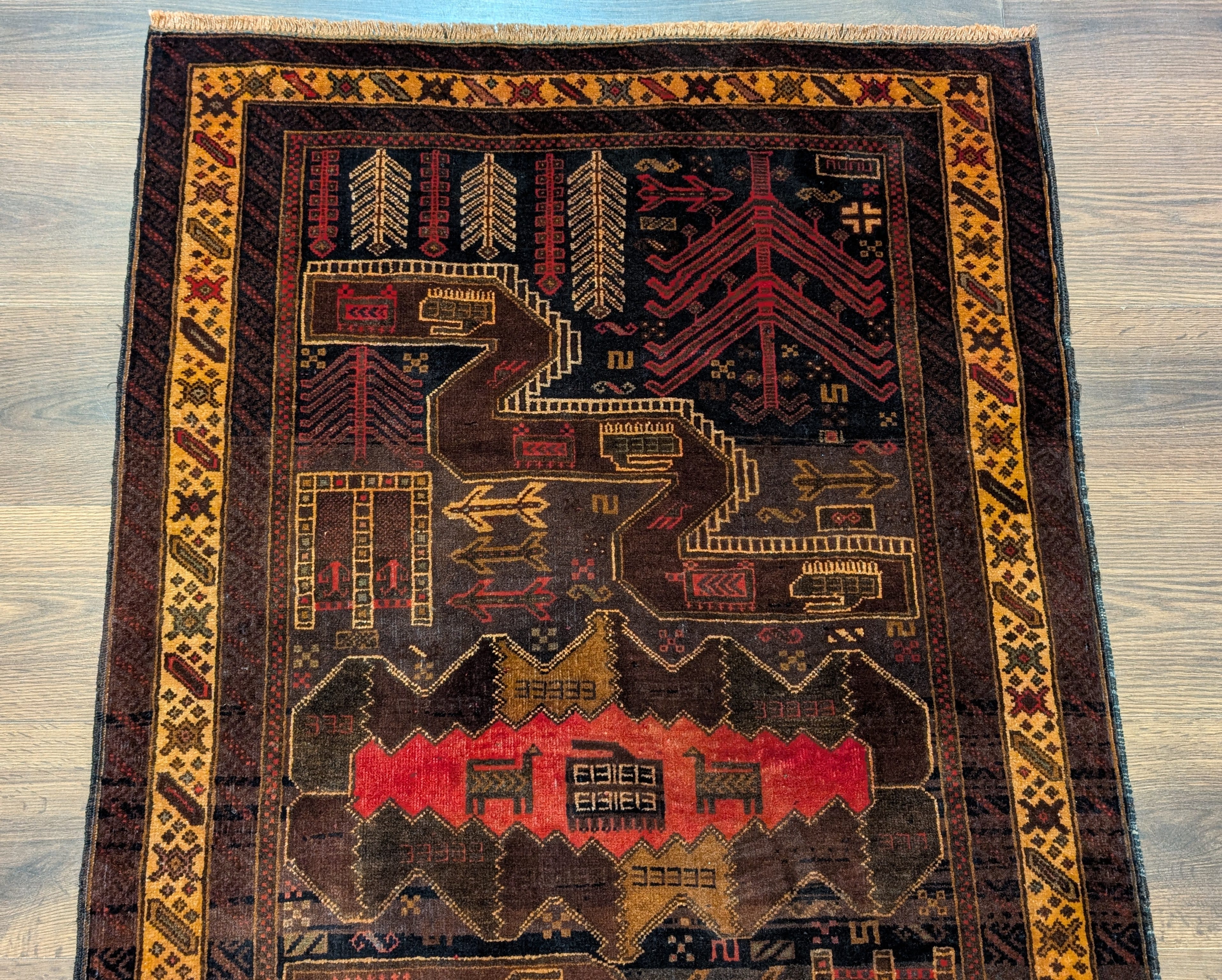 Afghan War Rug 3x5, Tanks, New, Baluchi Rug, Handmade - Jewel Rugs
