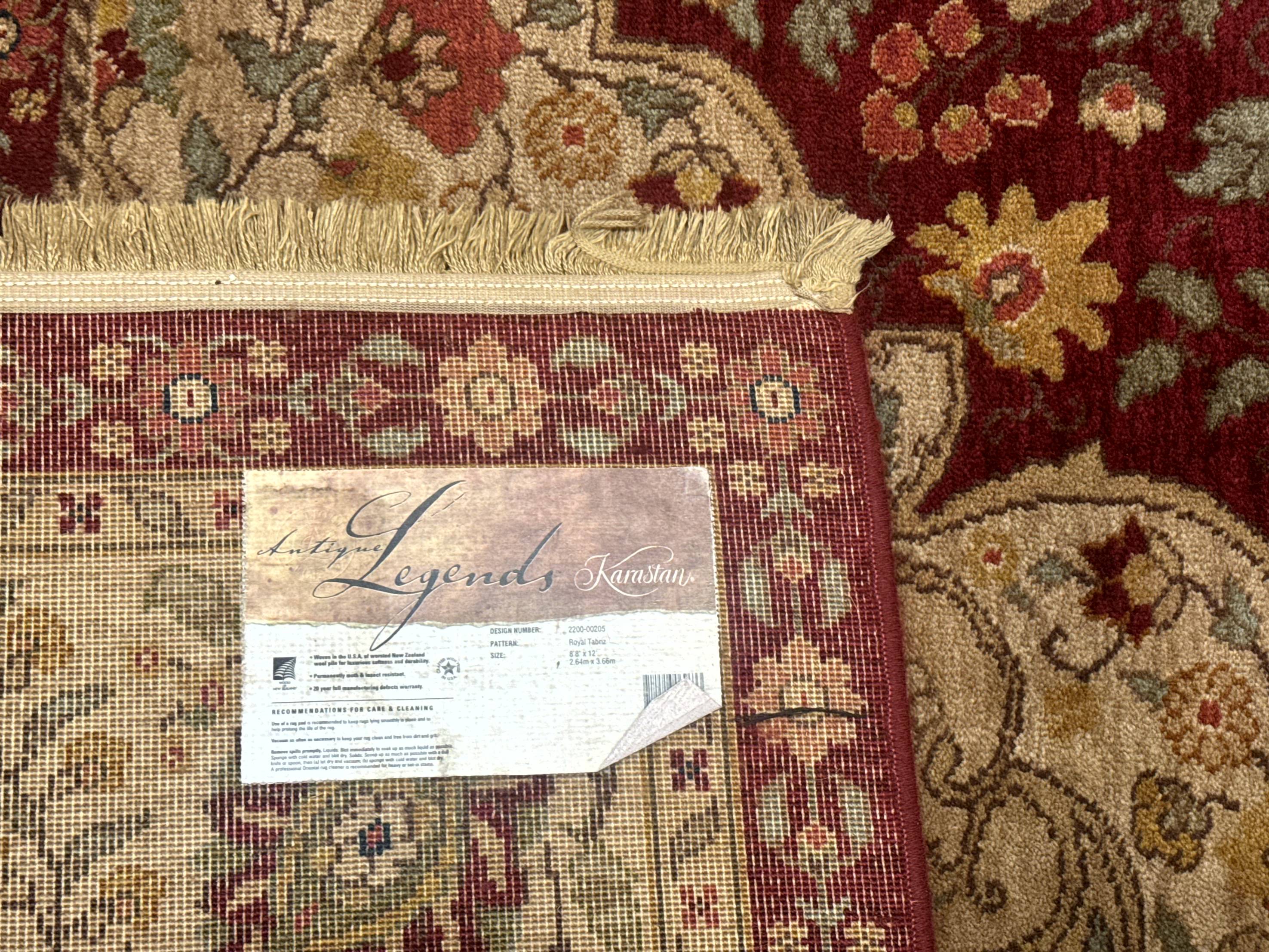 Karastan Rug 8.8 x 12, Antique Legends Royal Tabriz, Wool Pile, Vintage, Rare Design - Jewel Rugs