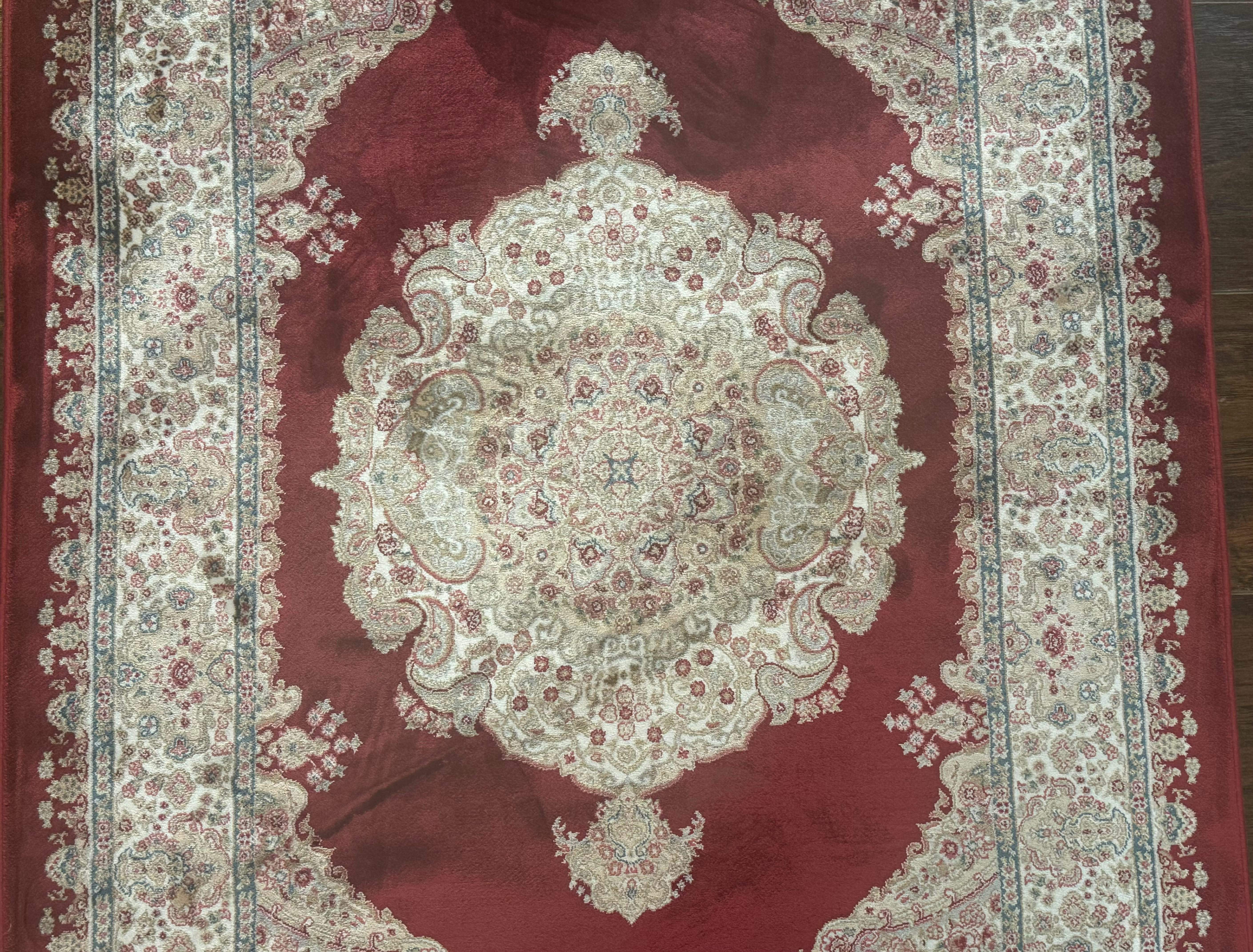 Turkish Silk Rug 2.6 x 4, Medallion, Dark Red, Fine, Bamboo Silk - Jewel Rugs