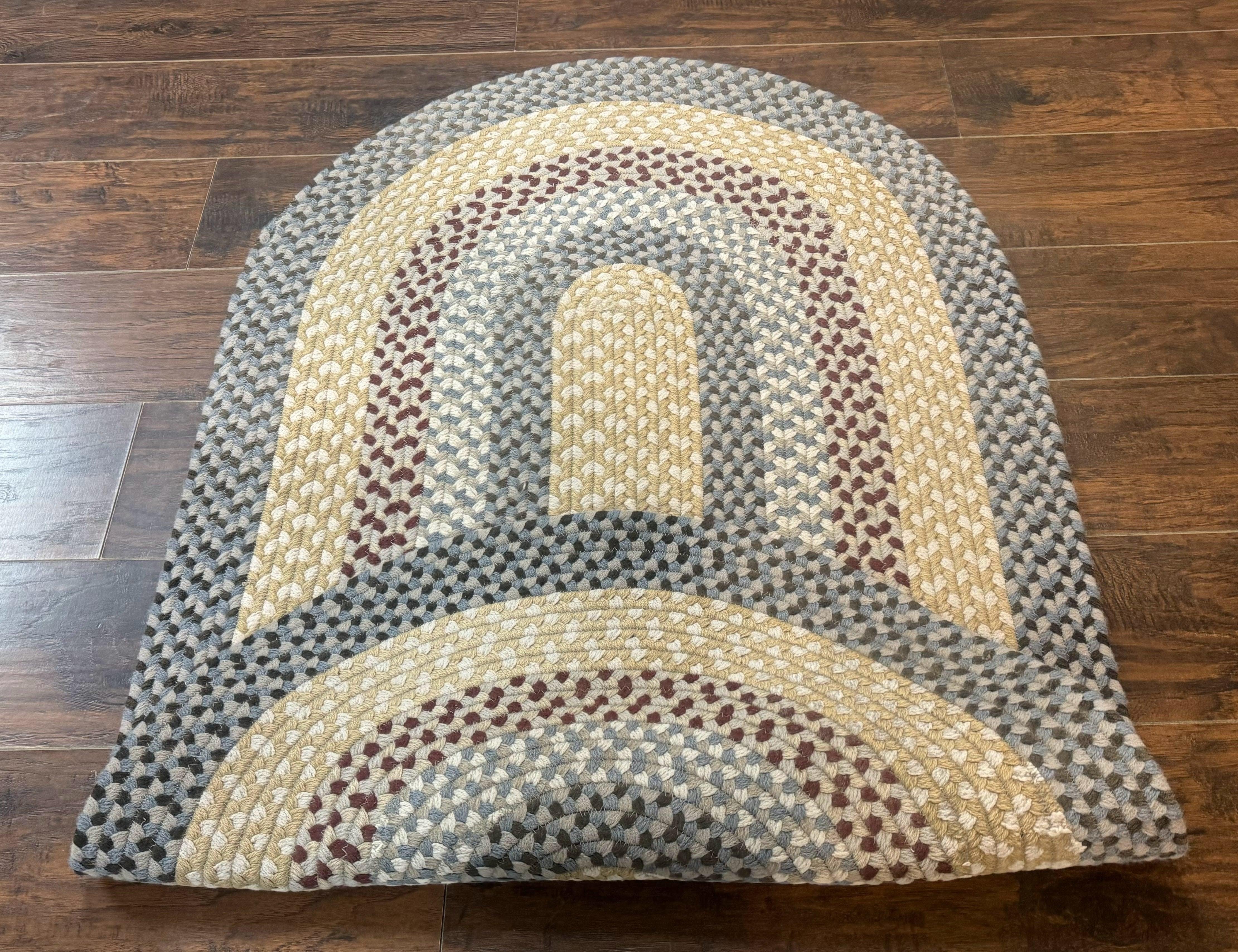 American Braided Oval Rug 3x5, Multicolor, Vintage - Jewel Rugs