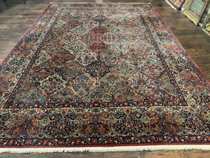 Karastan Rug Multicolor Panel Kirman #717, 8.8 x 12 Karastan Carpet, Vintage Multipanel Kirman, Original 700 Series, Wool, Vintage