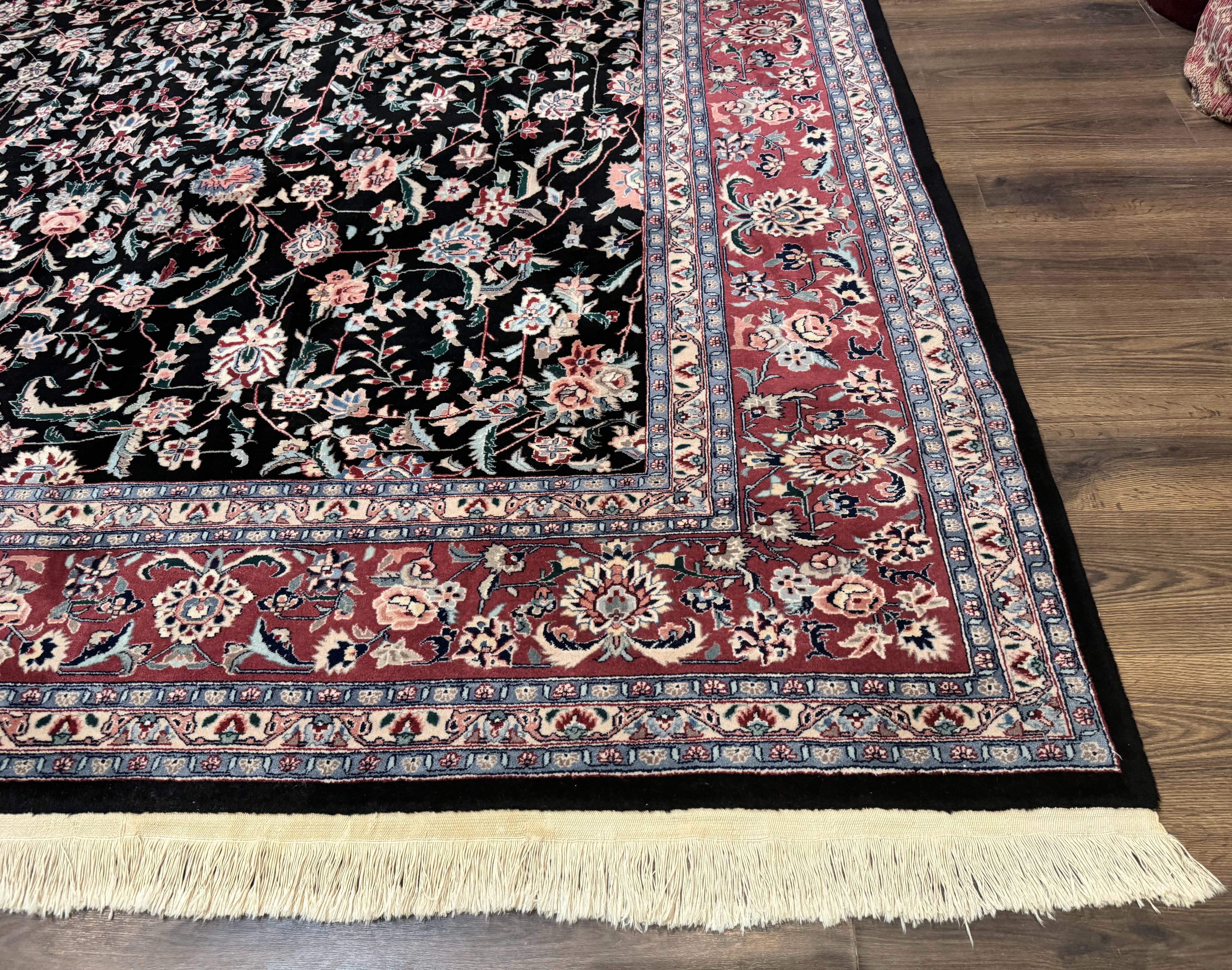 Large Sino Persian Rug 10x15, Floral Allover, Hand Knotted Wool Carpet, Fine - Jewel Rugs