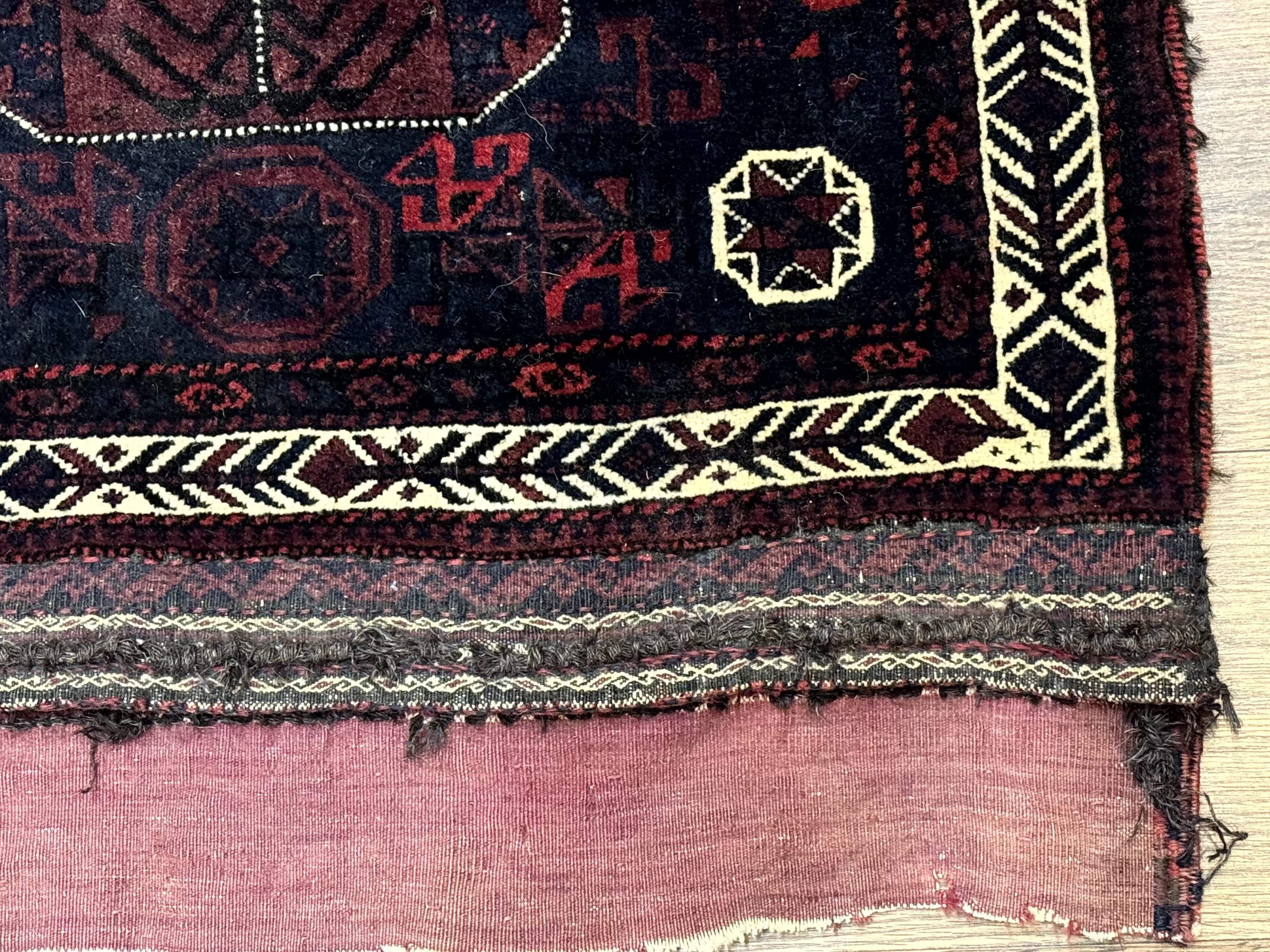 Persian Baluch Bagface Rug 2.6 x 2.6, Navy Blue, Tribal, Antique - Jewel Rugs