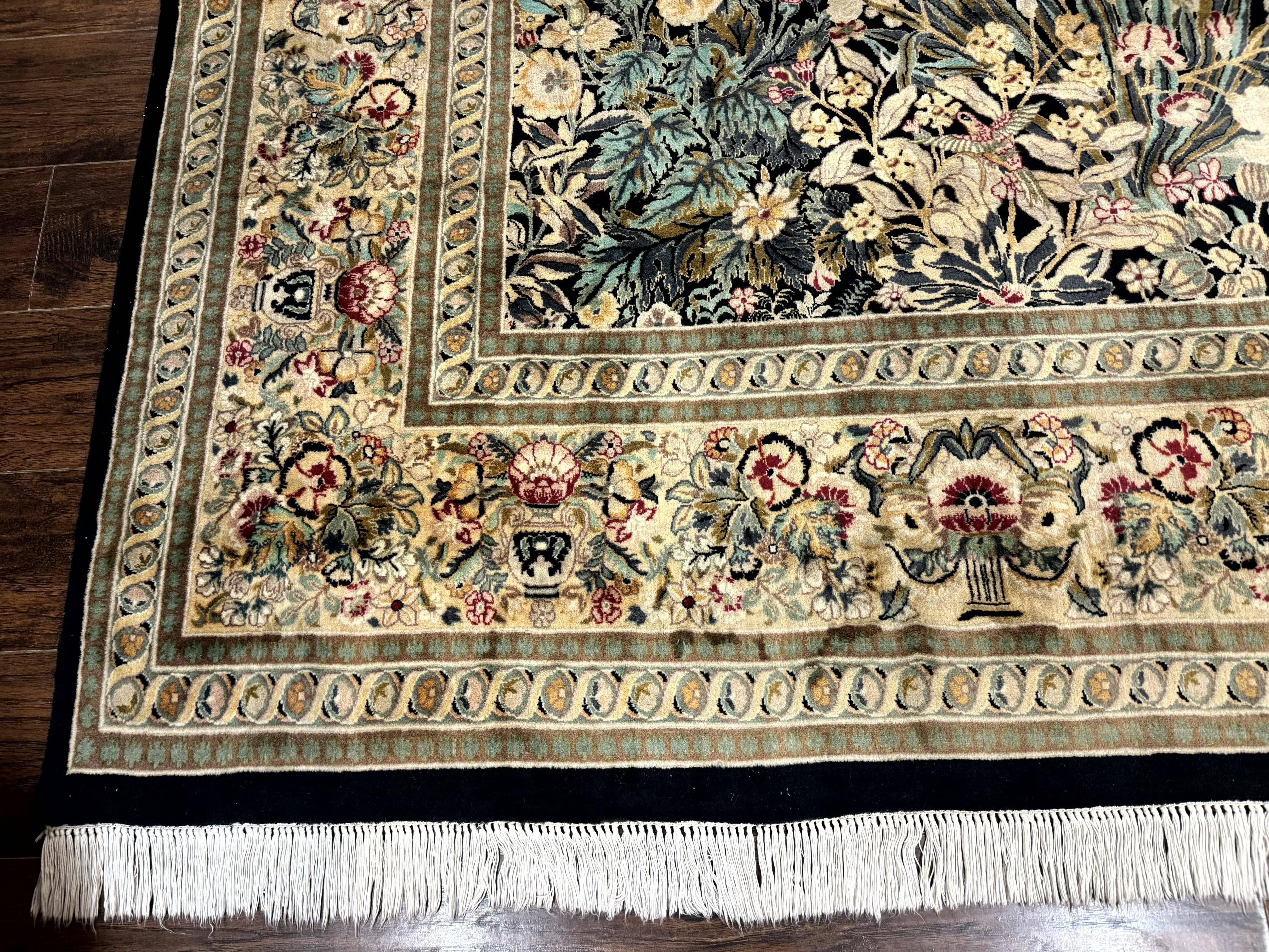 Pak Persian Rug 9x12, William Morris Floral Pattern, Bird Motifs, Wool Pakistani Oriental Carpet, 260 KPSI - Jewel Rugs