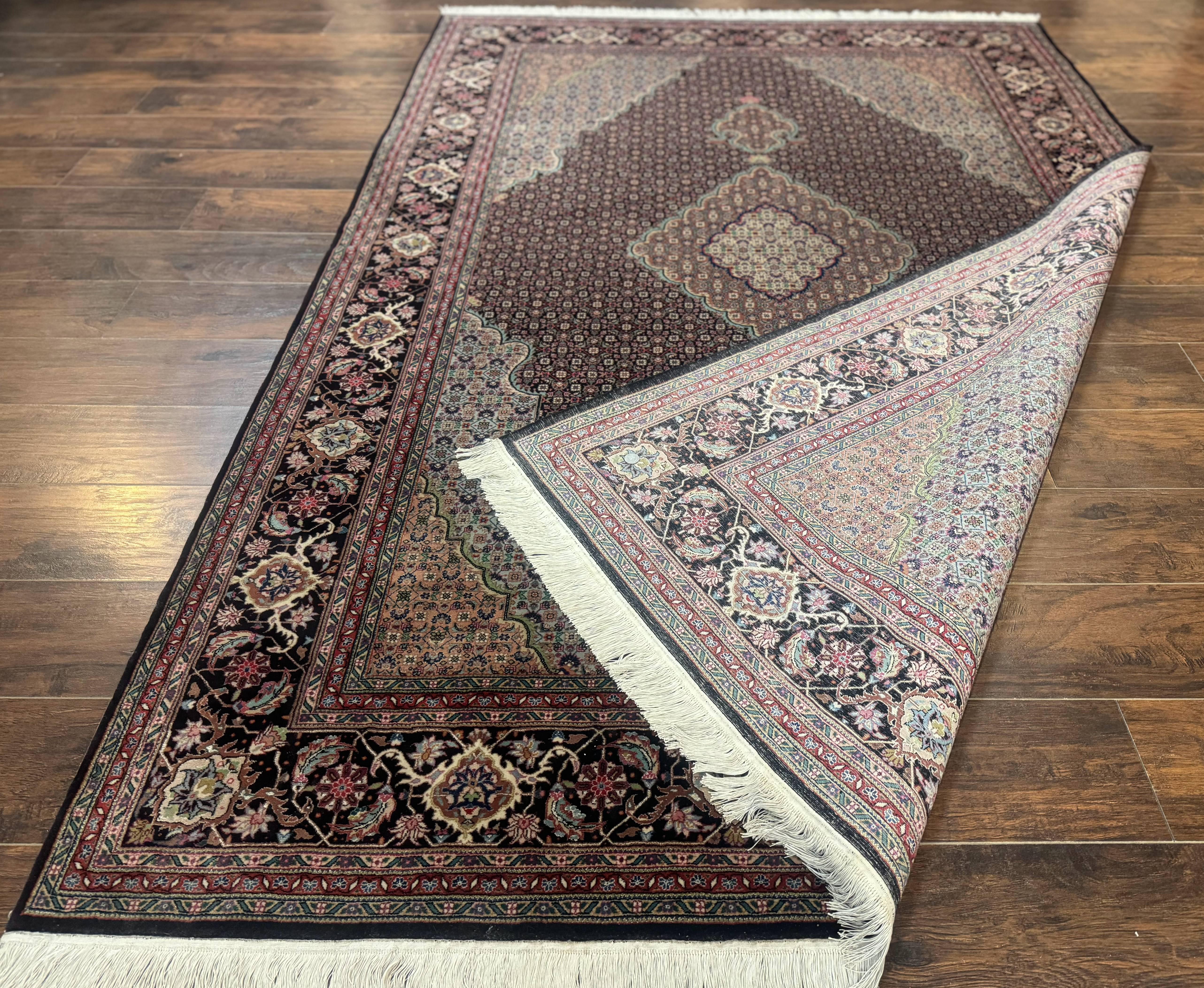 Sino Persian Rug 6x9, Herati Very Fine 400 KPSI, Black - Jewel Rugs