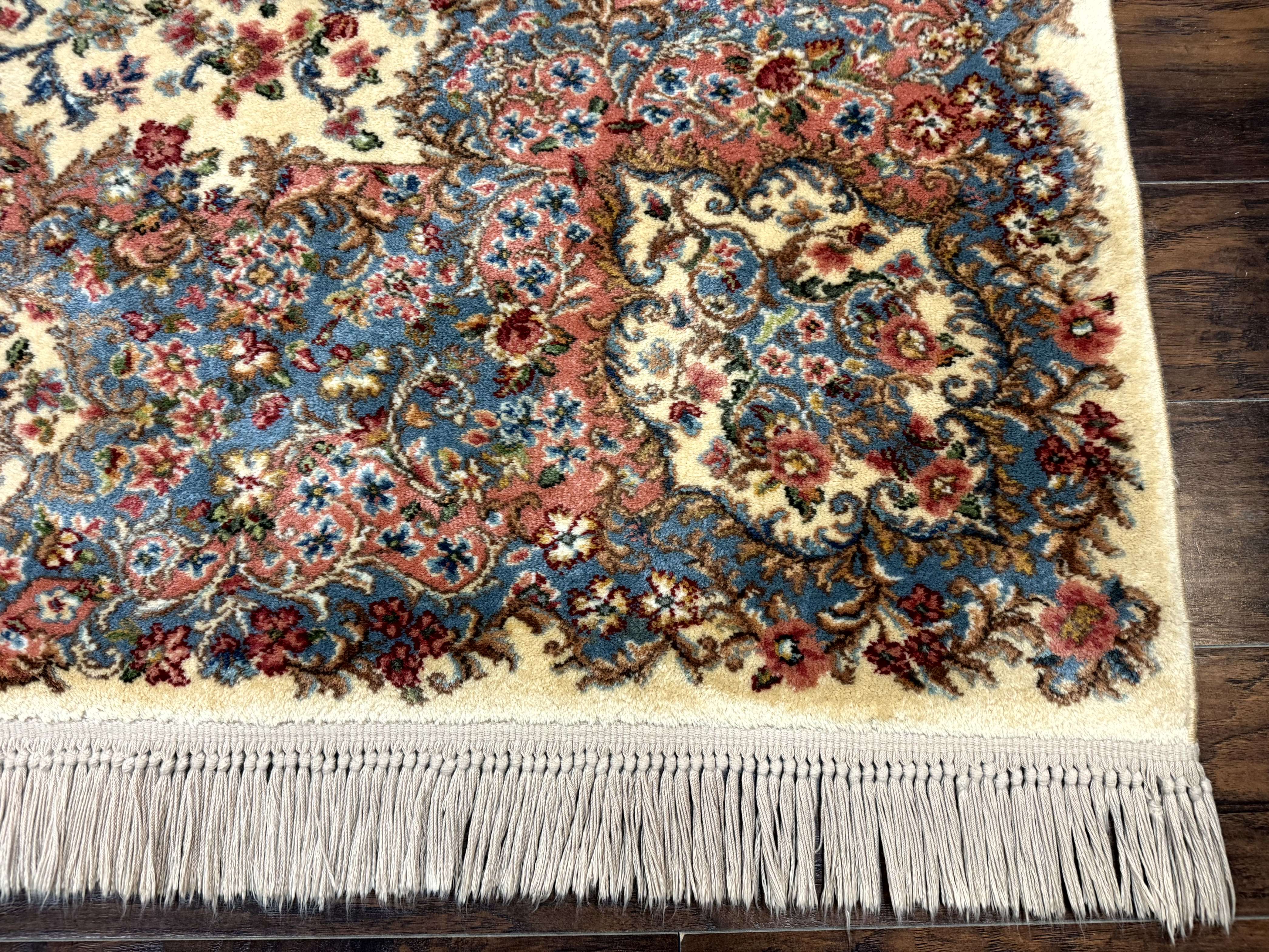 8.8 x 12 Karastan Rug #788 Ivory Kirman, Wool Vintage Original 700 Series - Jewel Rugs