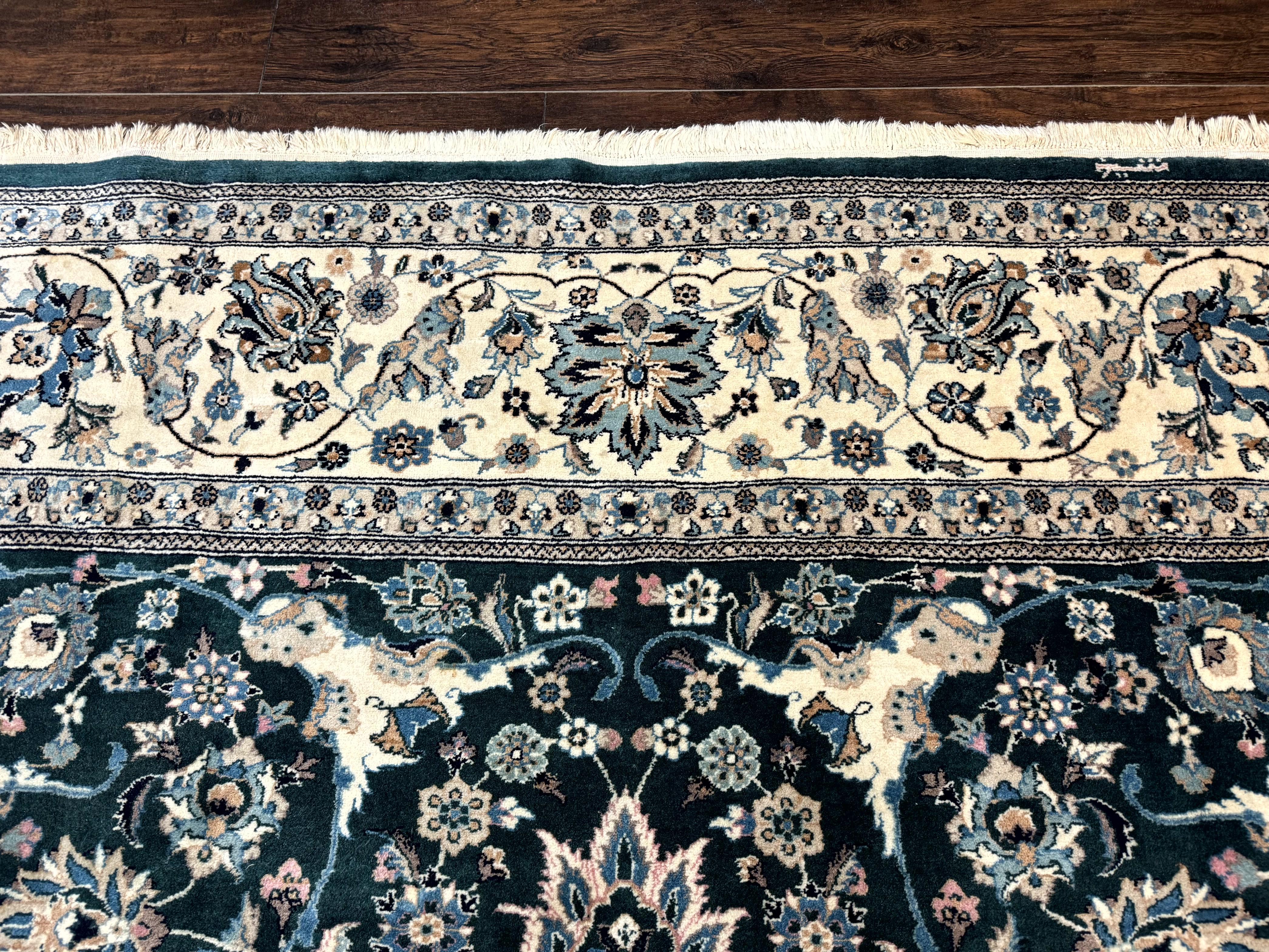 Pak Persian Rug 9x12, Dark Green, Floral Allover - Jewel Rugs