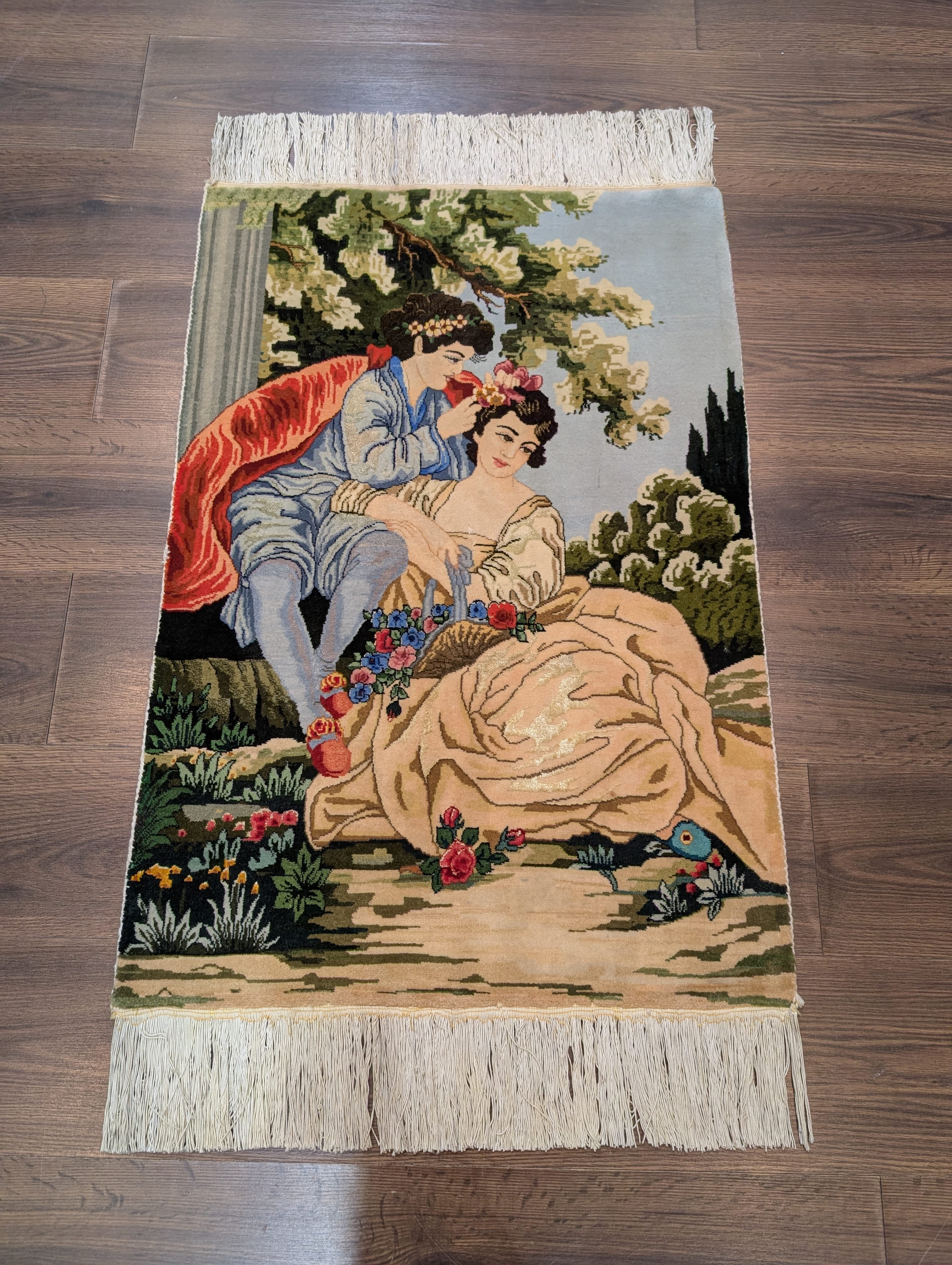 Persian Pictorial Rug 2x3, Lovers, Very Fine 400 KPSI, Tabriz Rug - Jewel Rugs