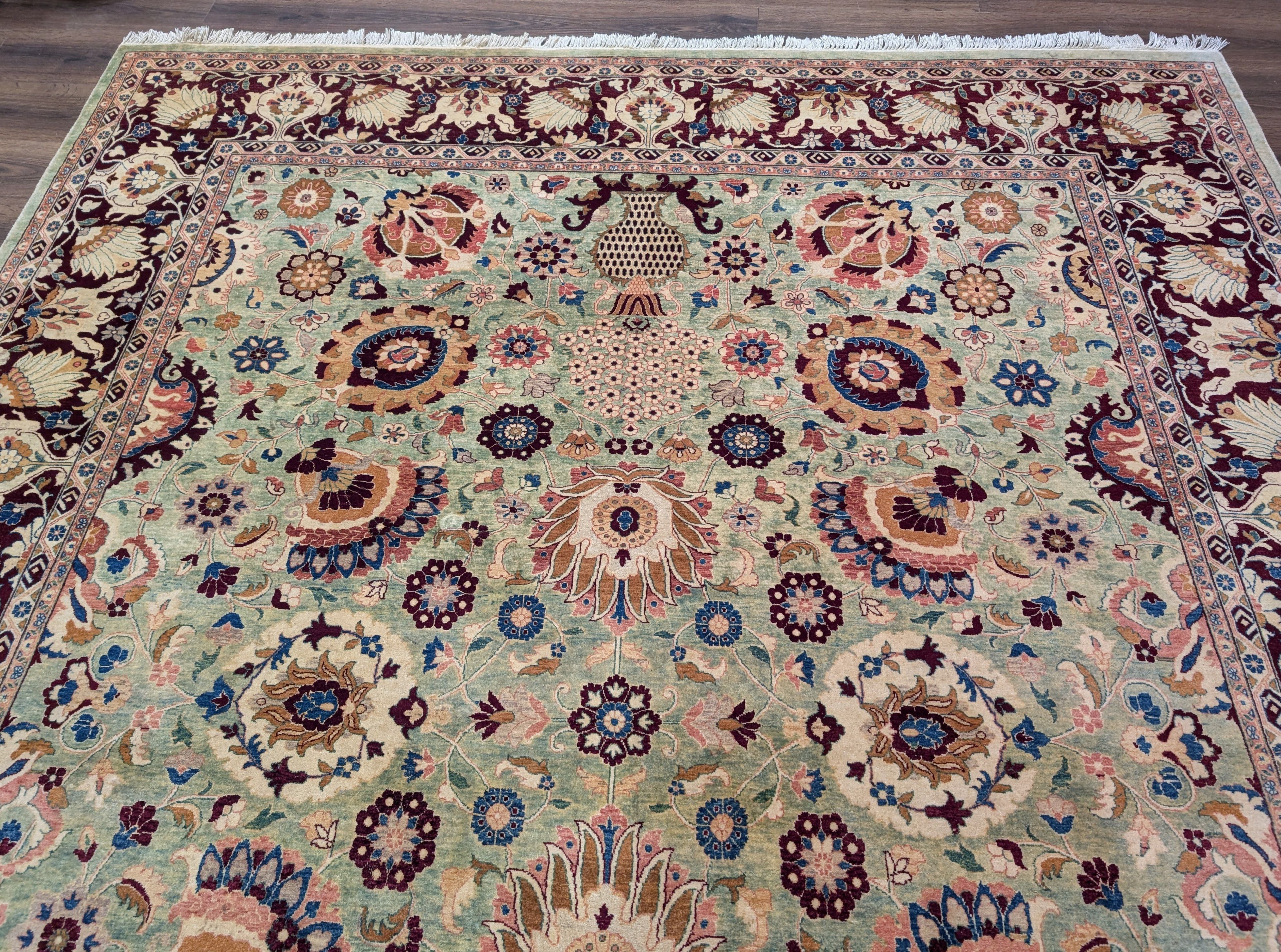 Pak Persian Rug 8x10 – Light Green Hand-Knotted Wool Oriental Carpet - Jewel Rugs