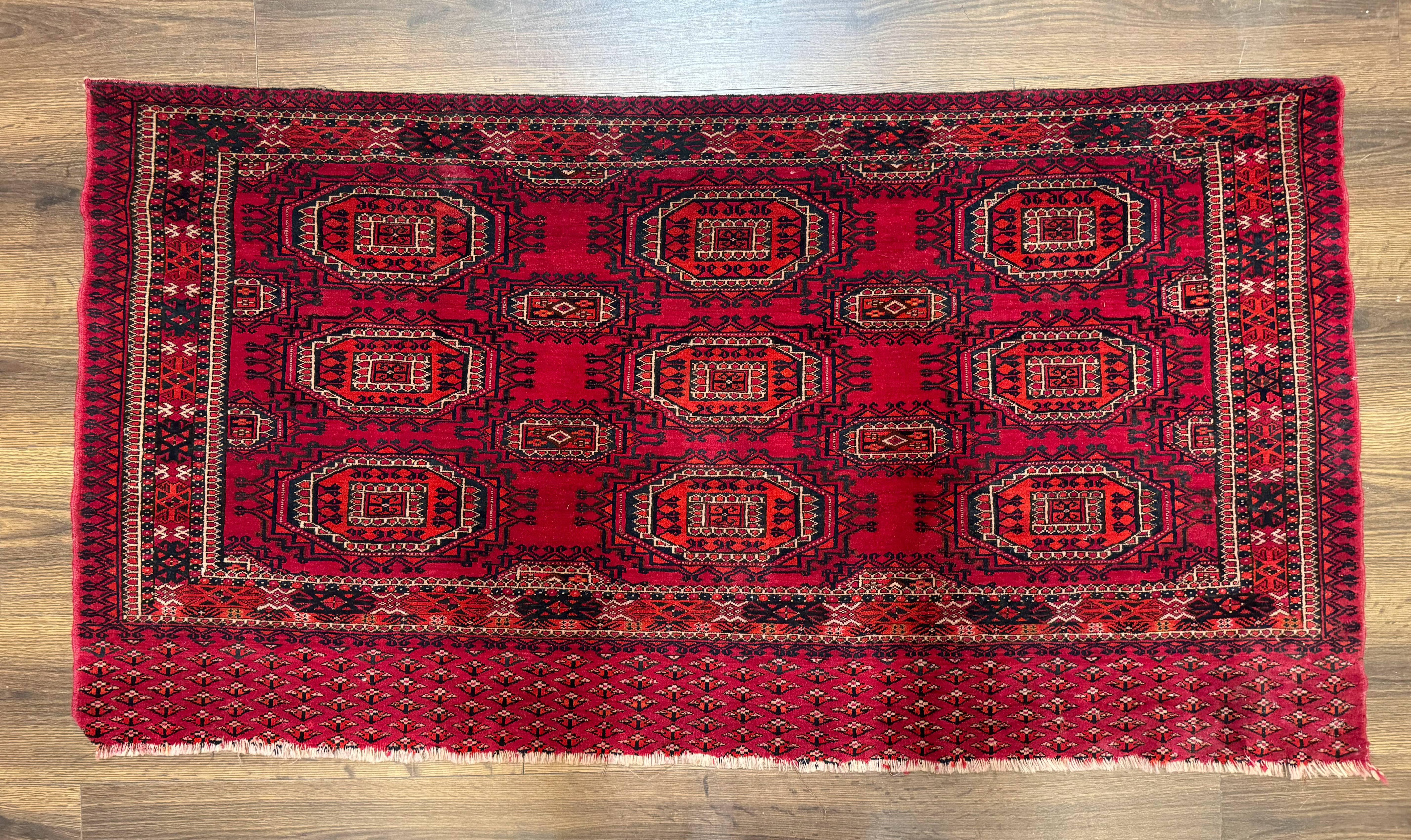 Antique Turkoman Salor Rug, Turkoman Textile, Fine 400 KPSI, Red, Persian Tribal Rug - Jewel Rugs