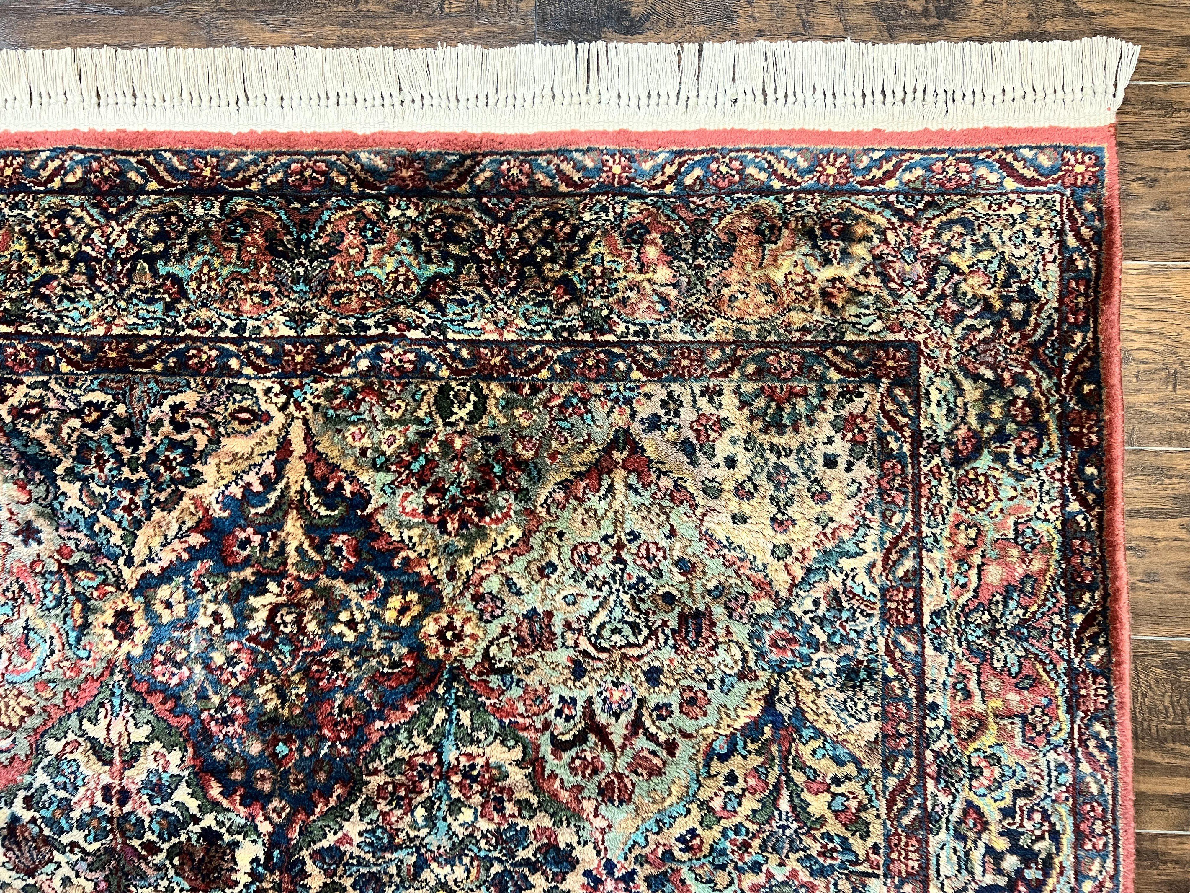 Karastan Rug 5.9 x 9, Multicolor Panel Kirman Rug #717, Wool Original Karastan Collection 700 Series, Vintage Karastan Area Rug - Jewel Rugs