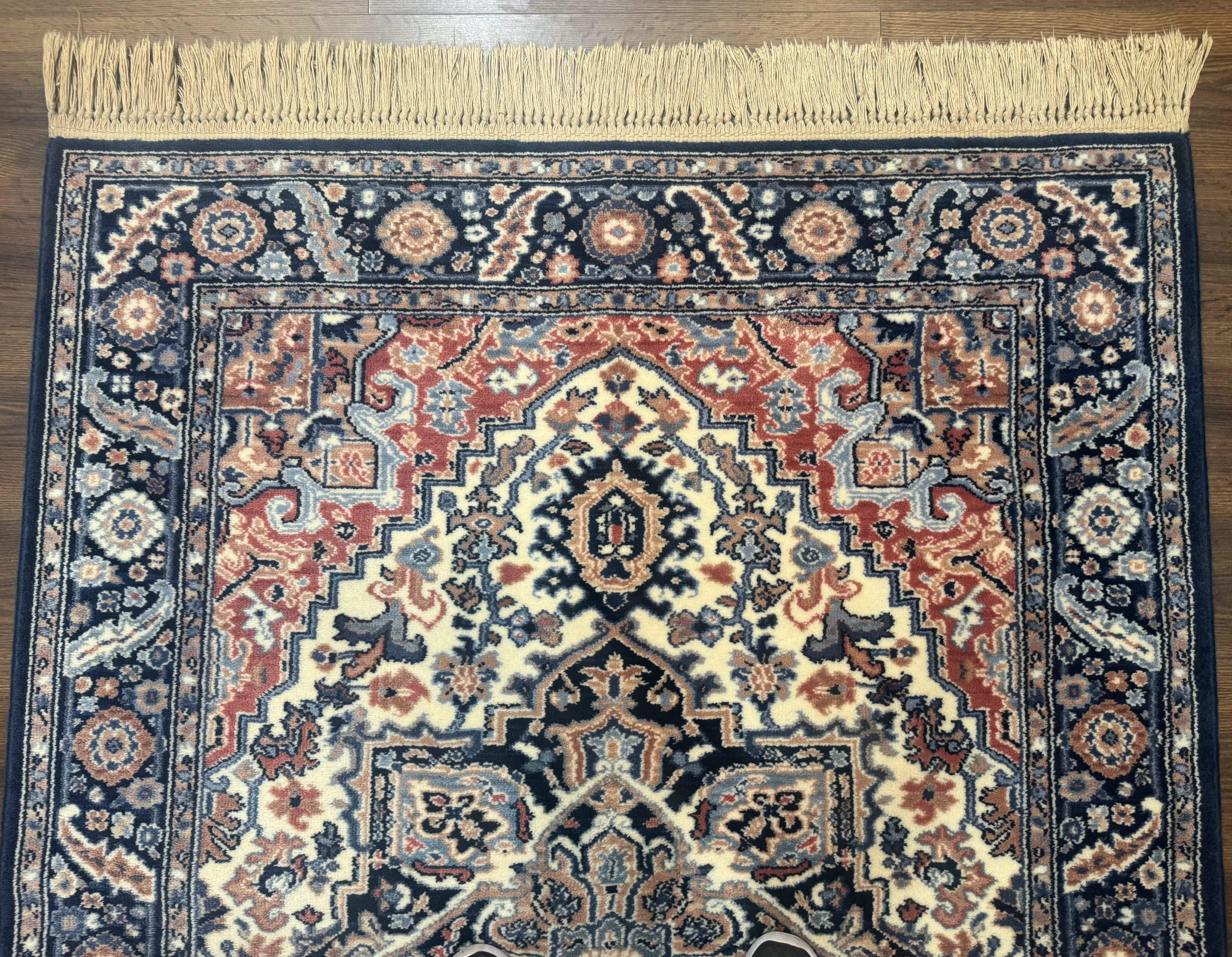 4x6 Karastan Rug Blue Heriz Rug #748, Vintage Wool Karastan Carpet - Jewel Rugs