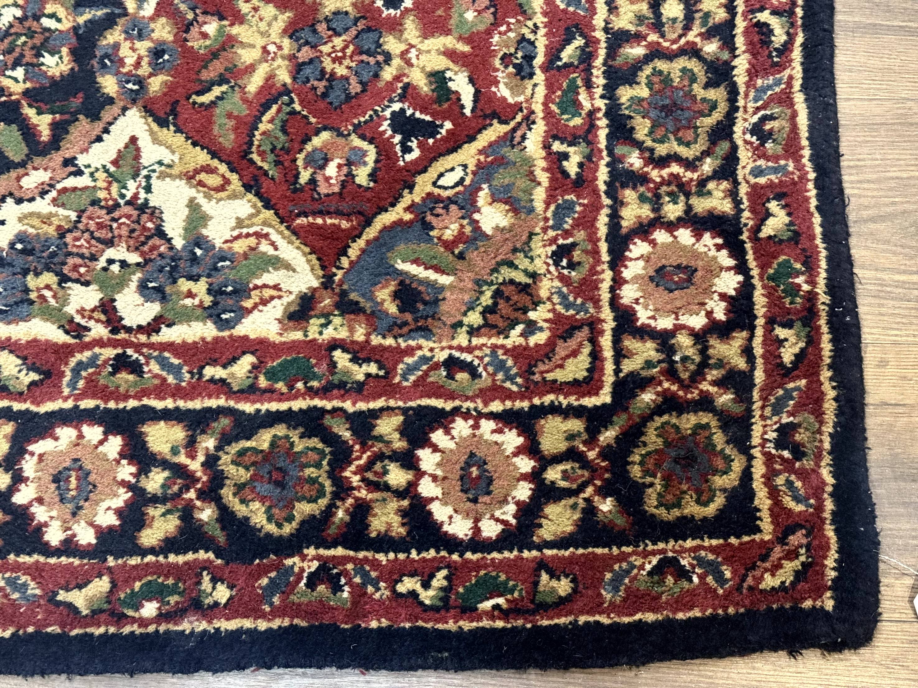 Panel Design Wool Rug 5x8 Multicolor Hand Tufted Vintage Carpet - Jewel Rugs