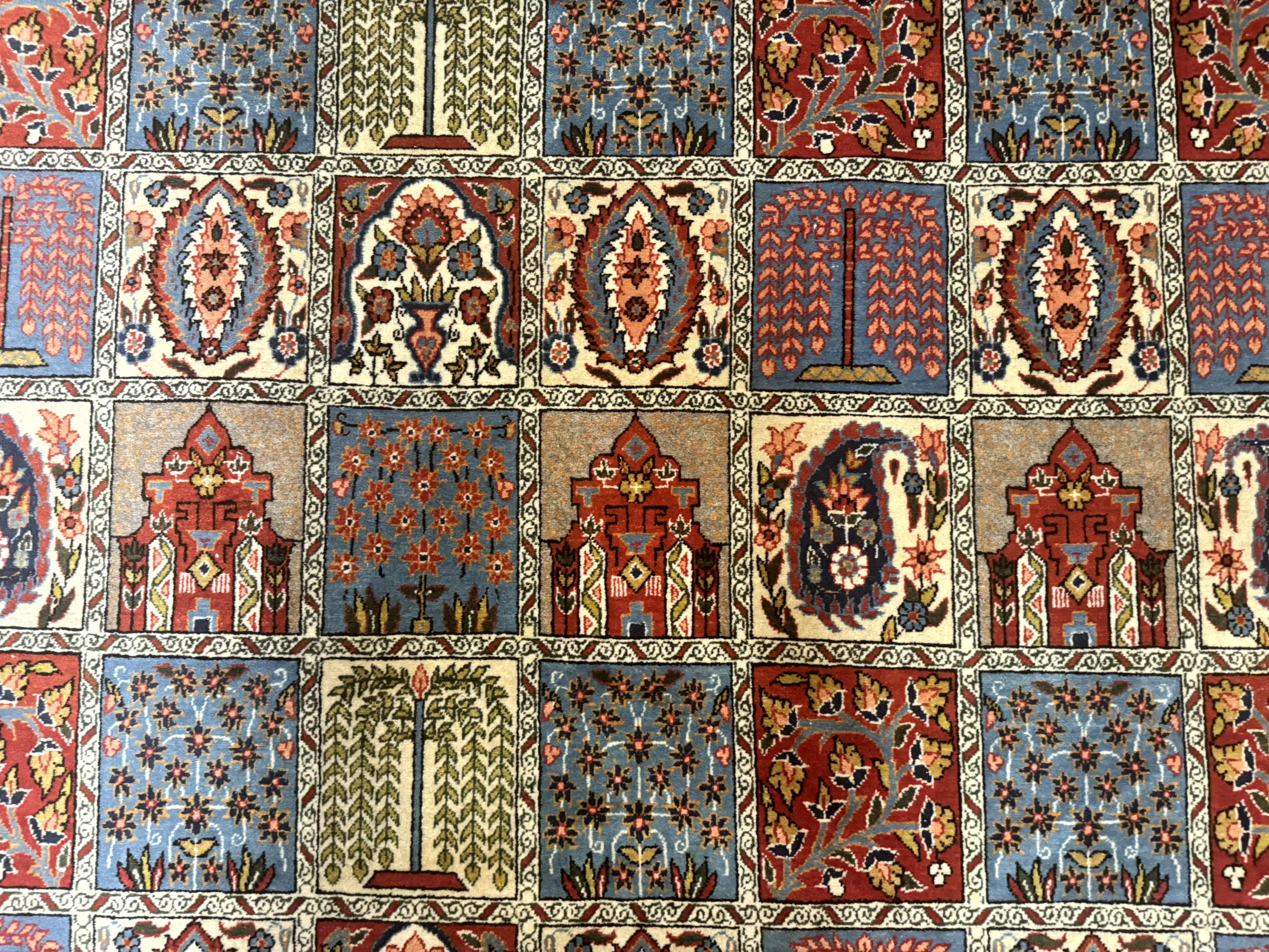 Persian Qum Rug 10x14 – Multicolor Panel, Finely Hand Knotted - Jewel Rugs