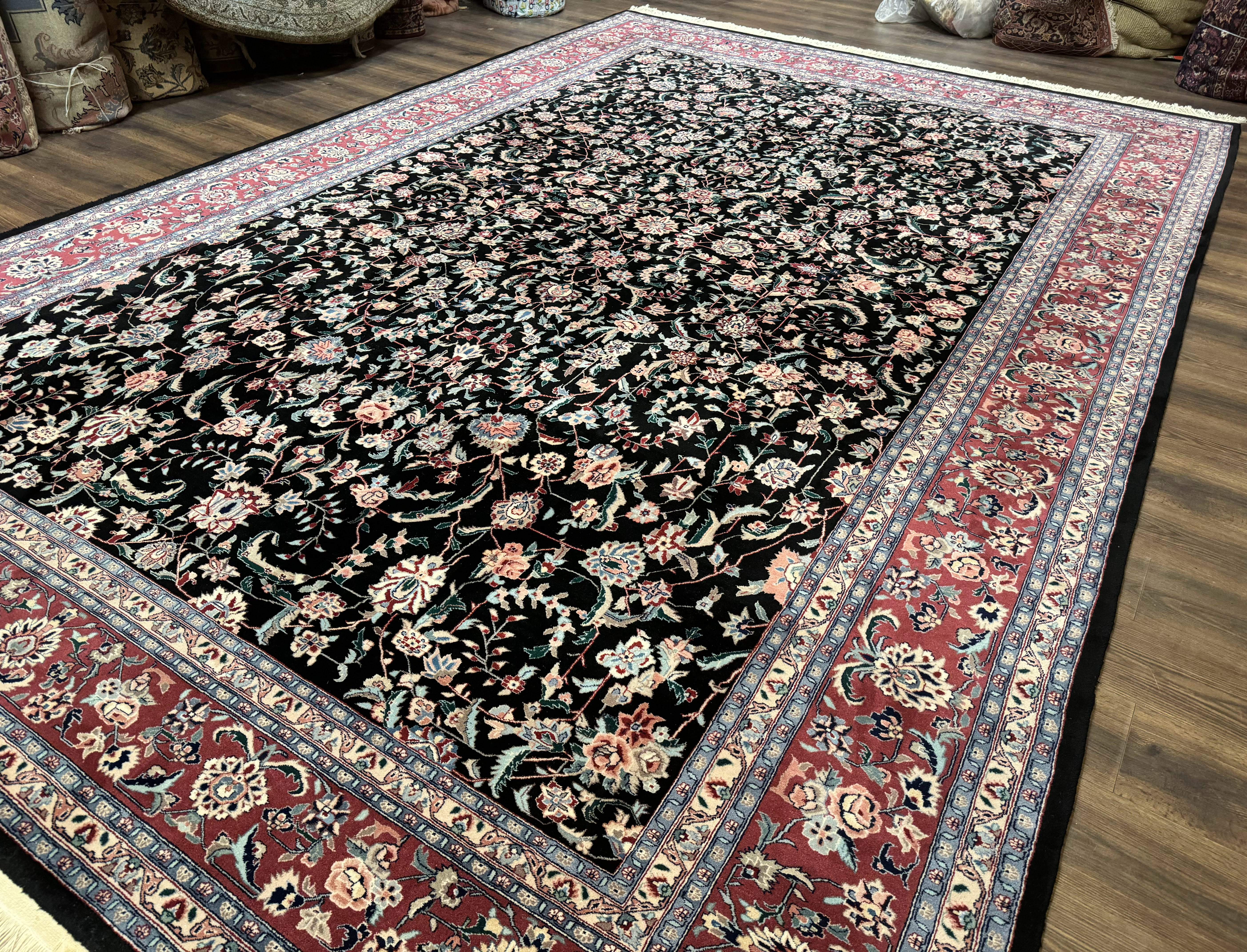 Large Sino Persian Rug 10x15, Floral Allover, Hand Knotted Wool Carpet, Fine - Jewel Rugs