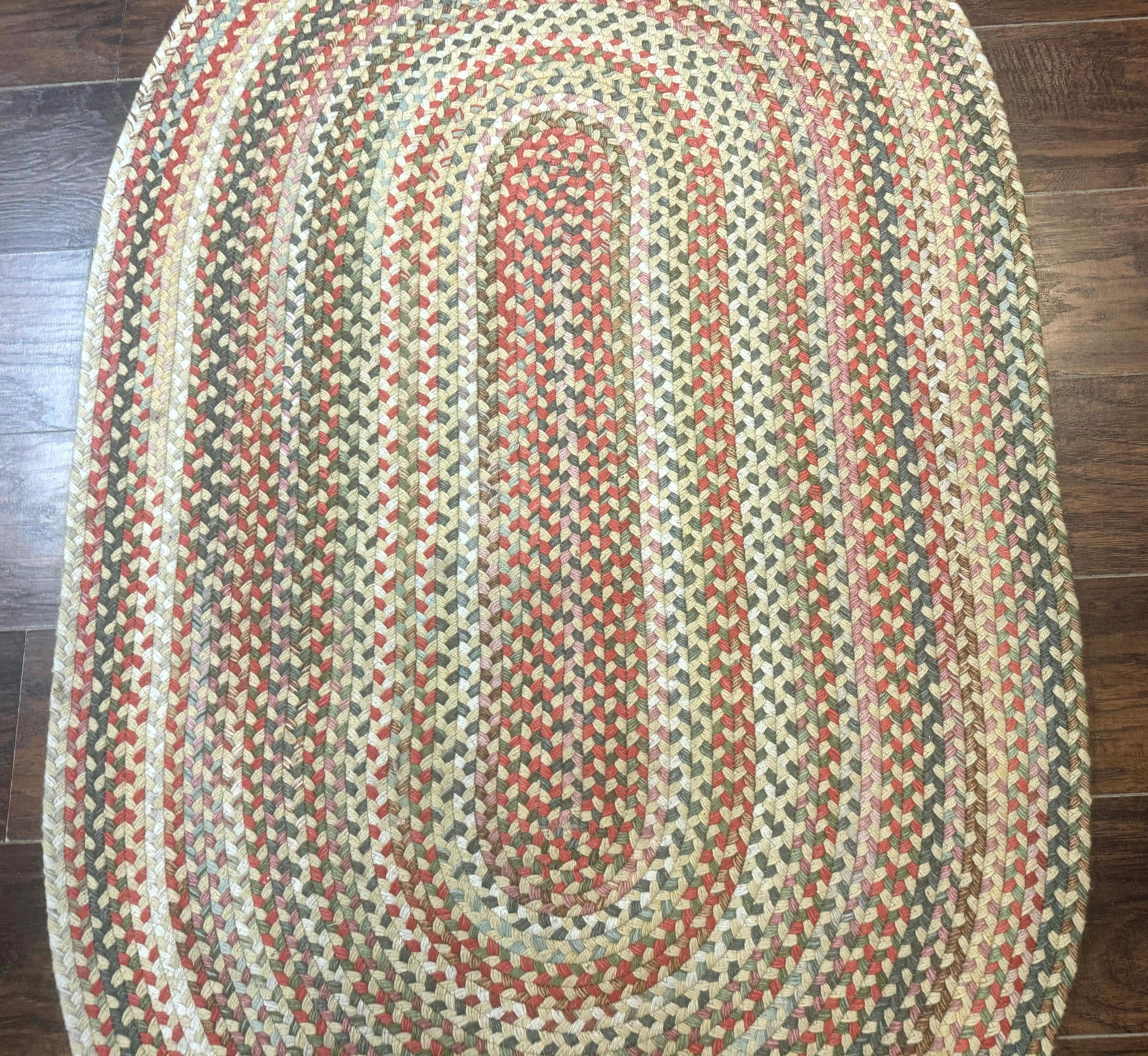 Braided American Oval Rug 3x5, Multicolor, Hand Braided - Jewel Rugs