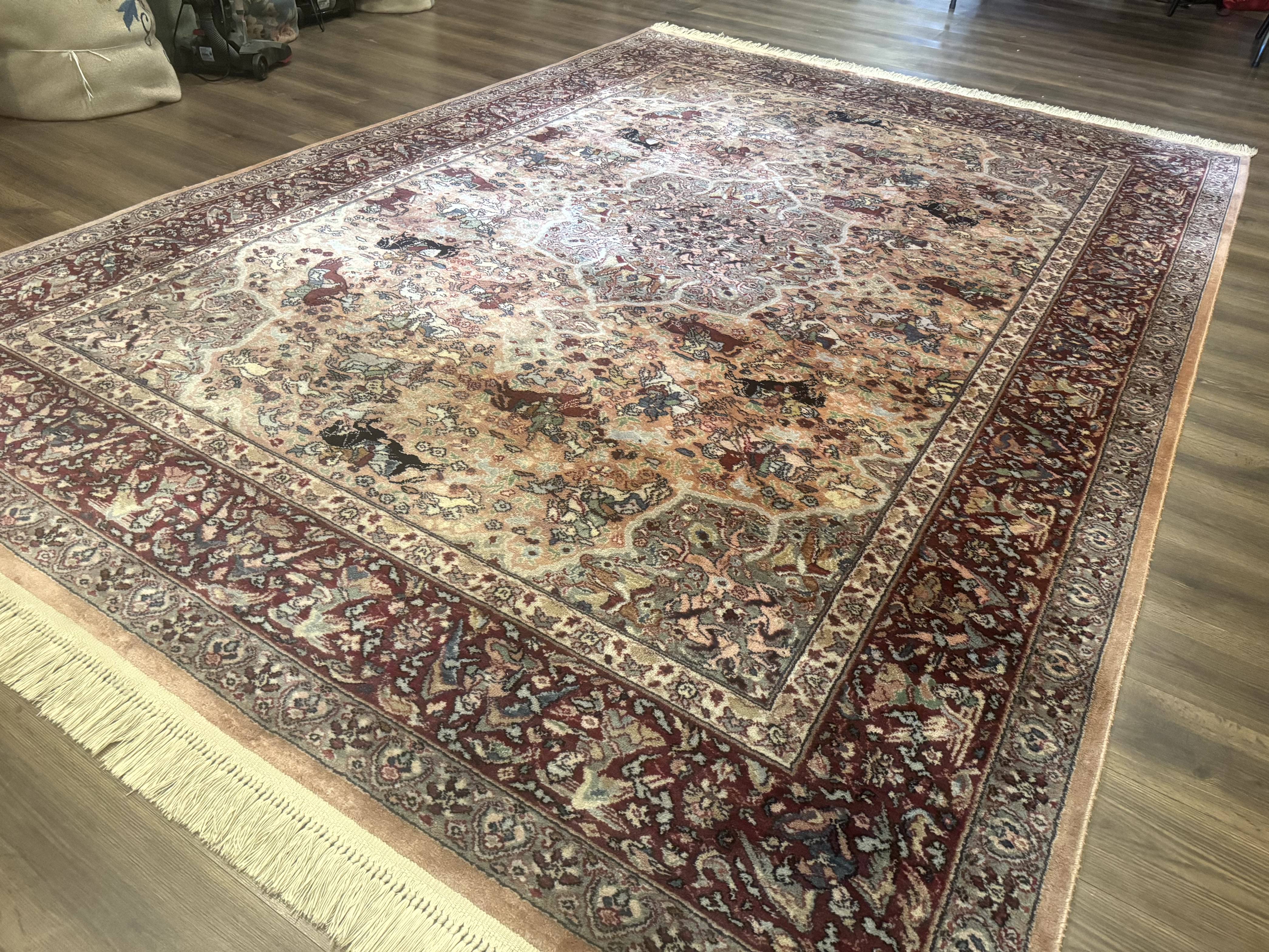 Karastan Rug 8.8 x 12 Persian Hunting Rug #723, Wool Pile Karastan Area Rug, Discontinued Original 700 Series Karastan Carpet, Room Sized - Jewel Rugs