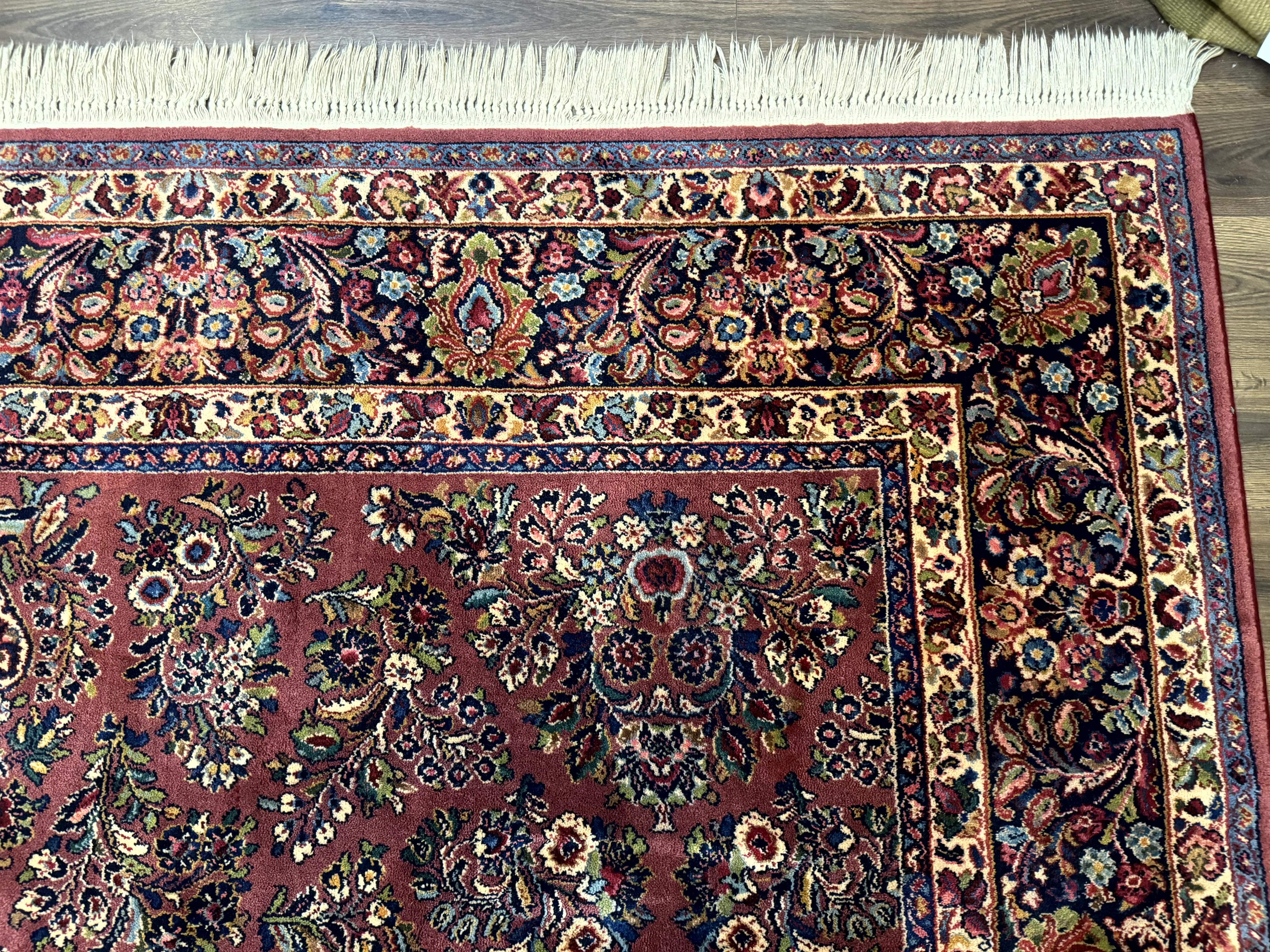 10x14 Karastan Rug Red Sarouk #785, Wool Original 700 Series - Jewel Rugs