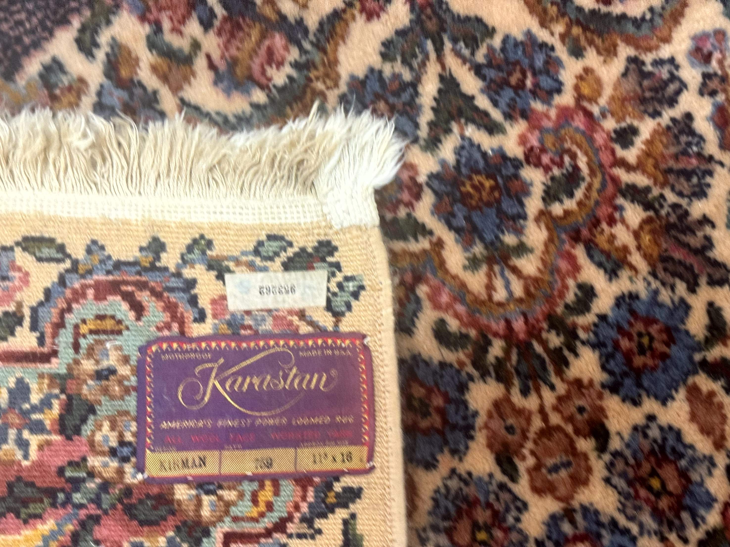 11x16 Karastan Ivory Kirman Rug #759, Floral Kirman, Wool, Original 700 Series, Palace Size - Jewel Rugs