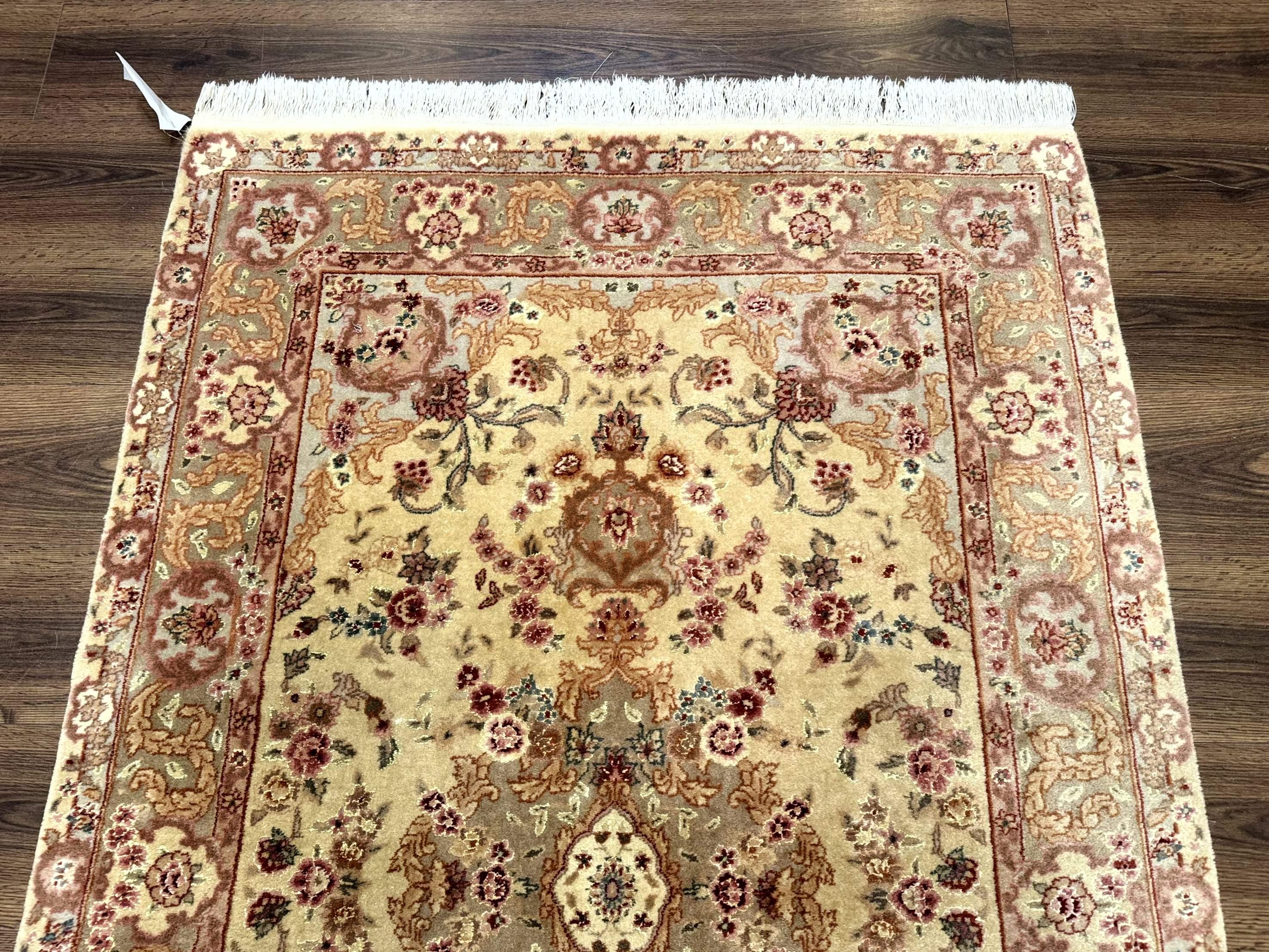 Sino Persian Rug 4x6, Wool and Silk Highlights, Fine 200 KPSI - Jewel Rugs