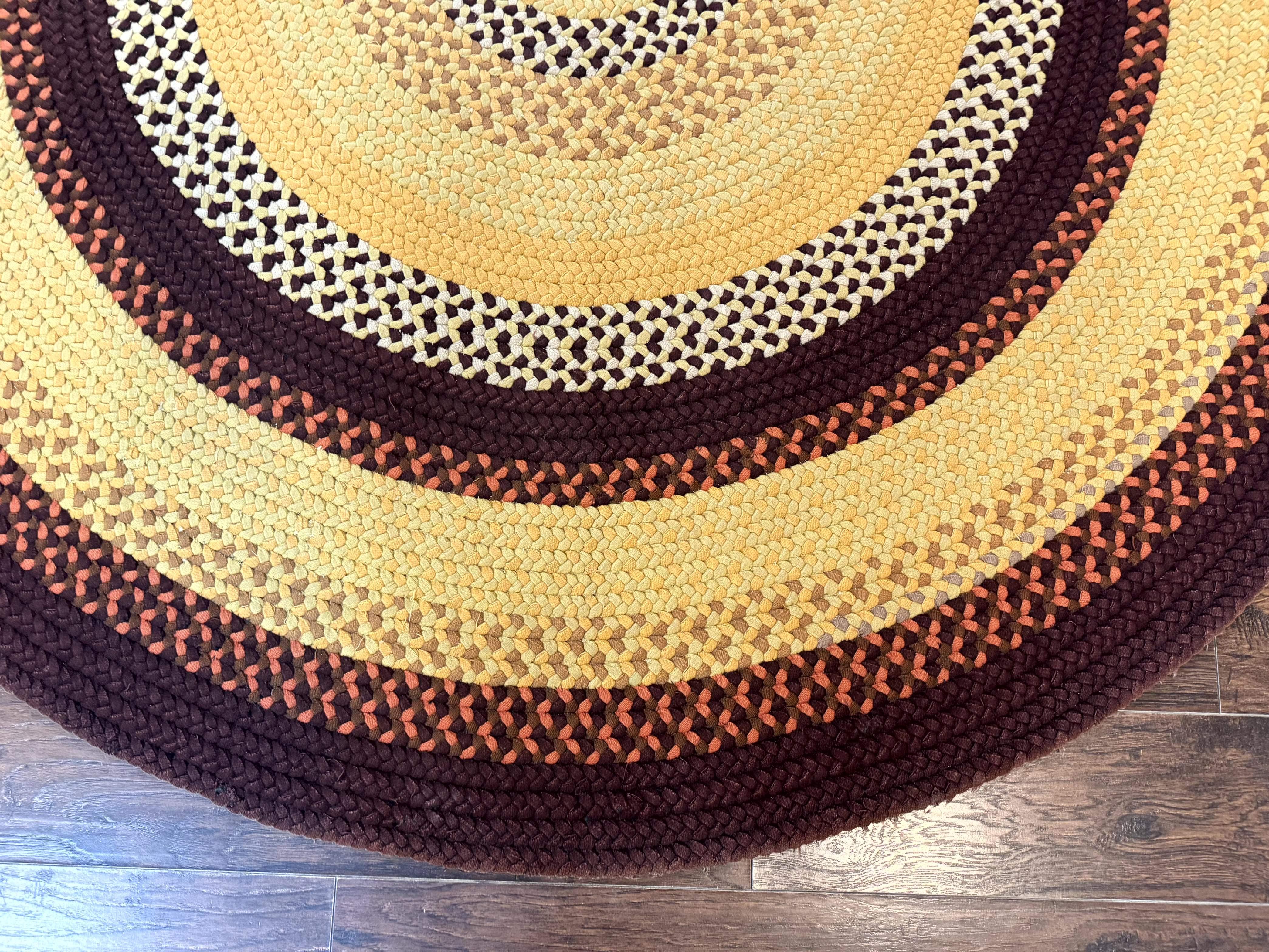 Large Oval American Braided Rug 7x10, Multicolor Vintage American Braided Carpet - Jewel Rugs