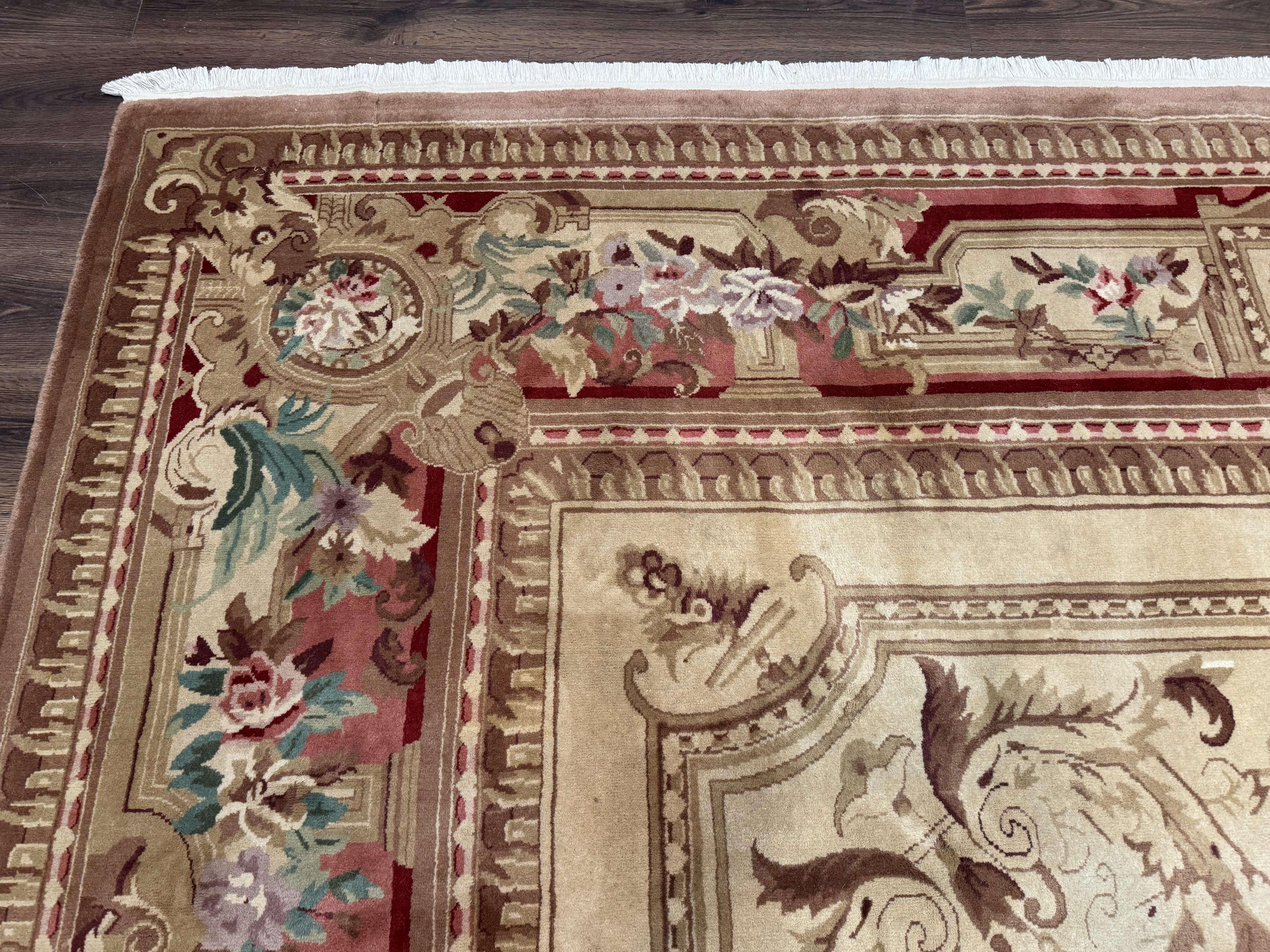 Palace Size Aubusson Rug 12x18, Extra Large, French European Carpet, Soft Wool Pile, Elegant - Jewel Rugs