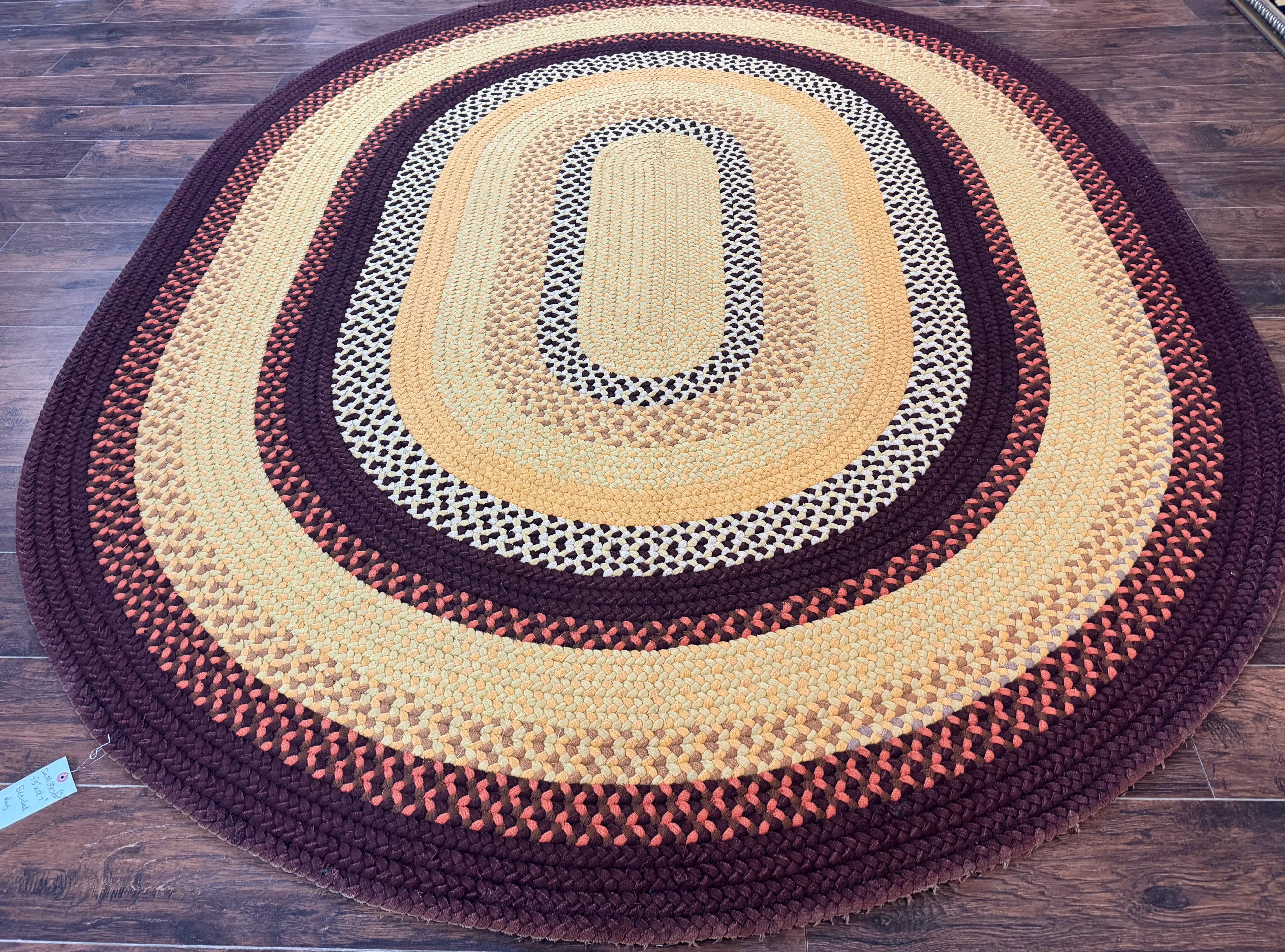 Large Oval American Braided Rug 7x10, Multicolor Vintage American Braided Carpet - Jewel Rugs