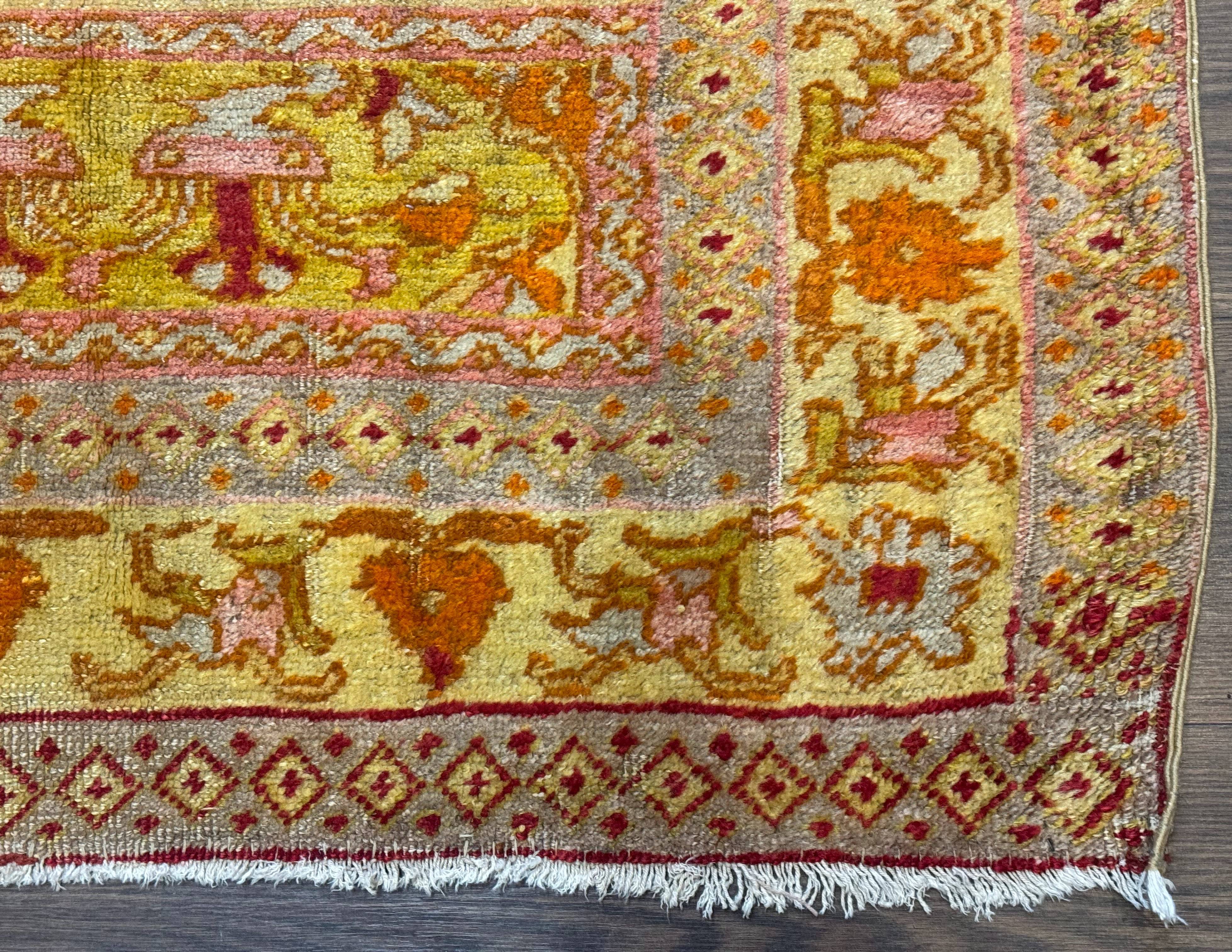 Antique Turkish Prayer Rug 4x6, Red and Golden Mustard, Mihrab Design, Anatolian Carpet - Jewel Rugs