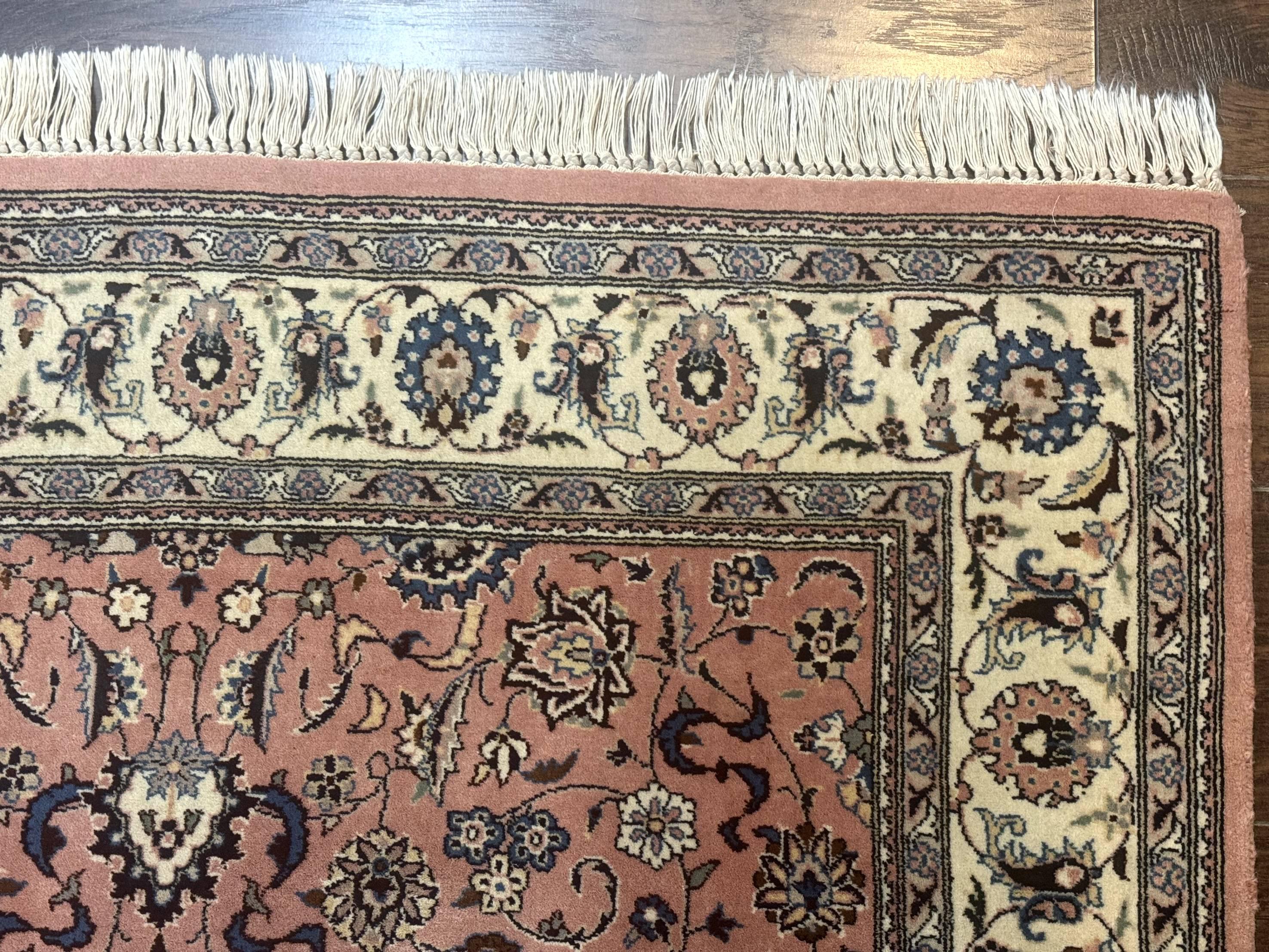 Pak Persian Rug 4x6, Pink and Cream, Very Fine 225 KPSI, Handmade Wool Oriental Carpet - Jewel Rugs