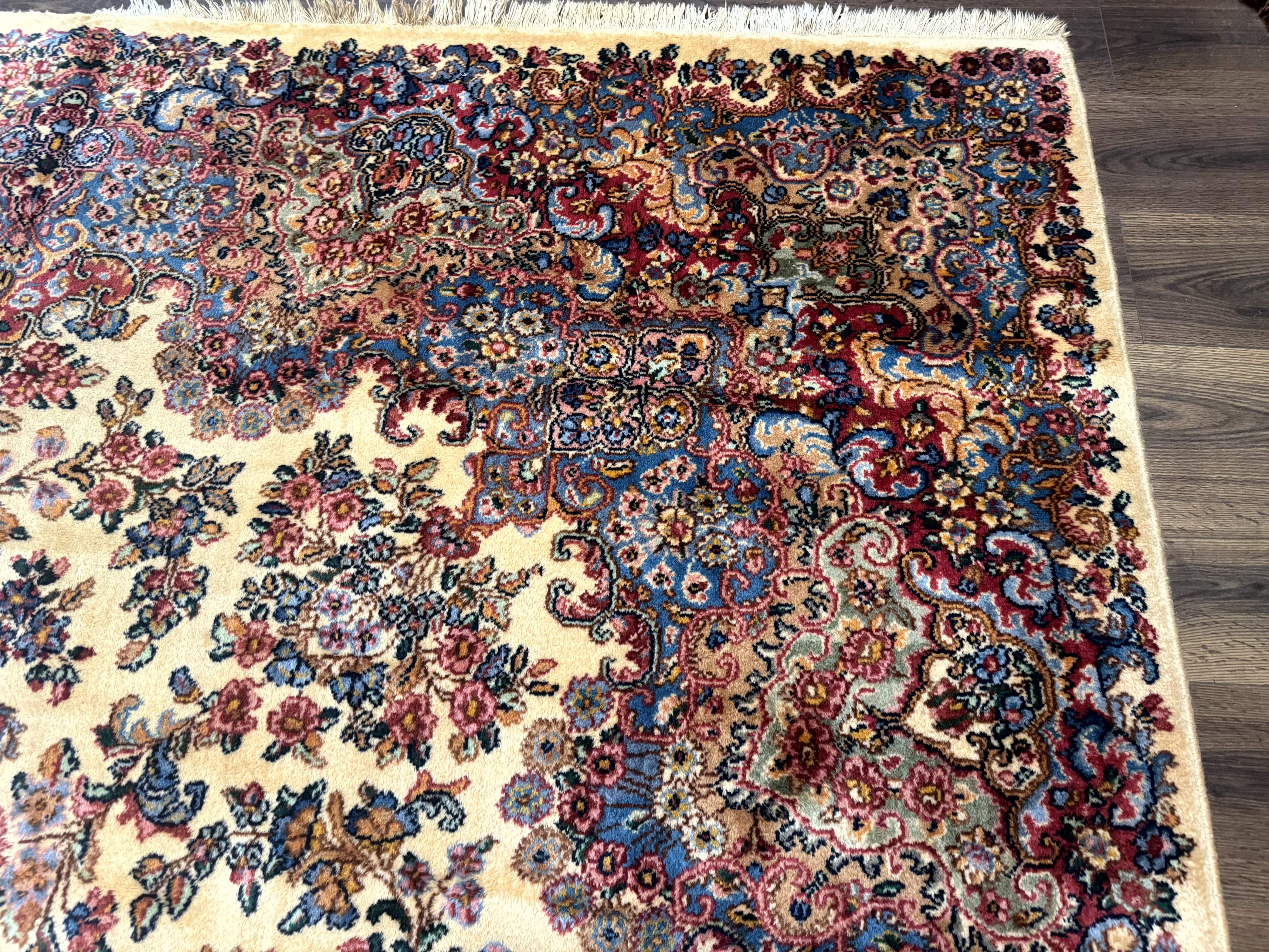 Karastan Kirman Rug 9x15, Large Palace Sized Wool Antique Karastan Lanamar Carpet #5530, Ivory - Jewel Rugs