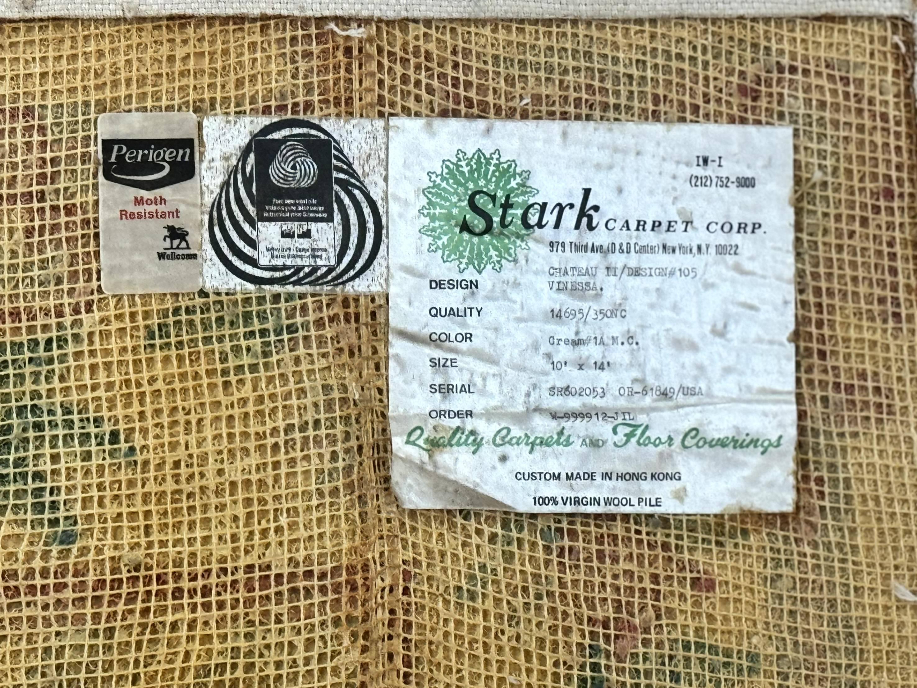 Stark Rug 10x14, Vintage Stark Carpet, Ivory, Floral, Wool, Large - Jewel Rugs