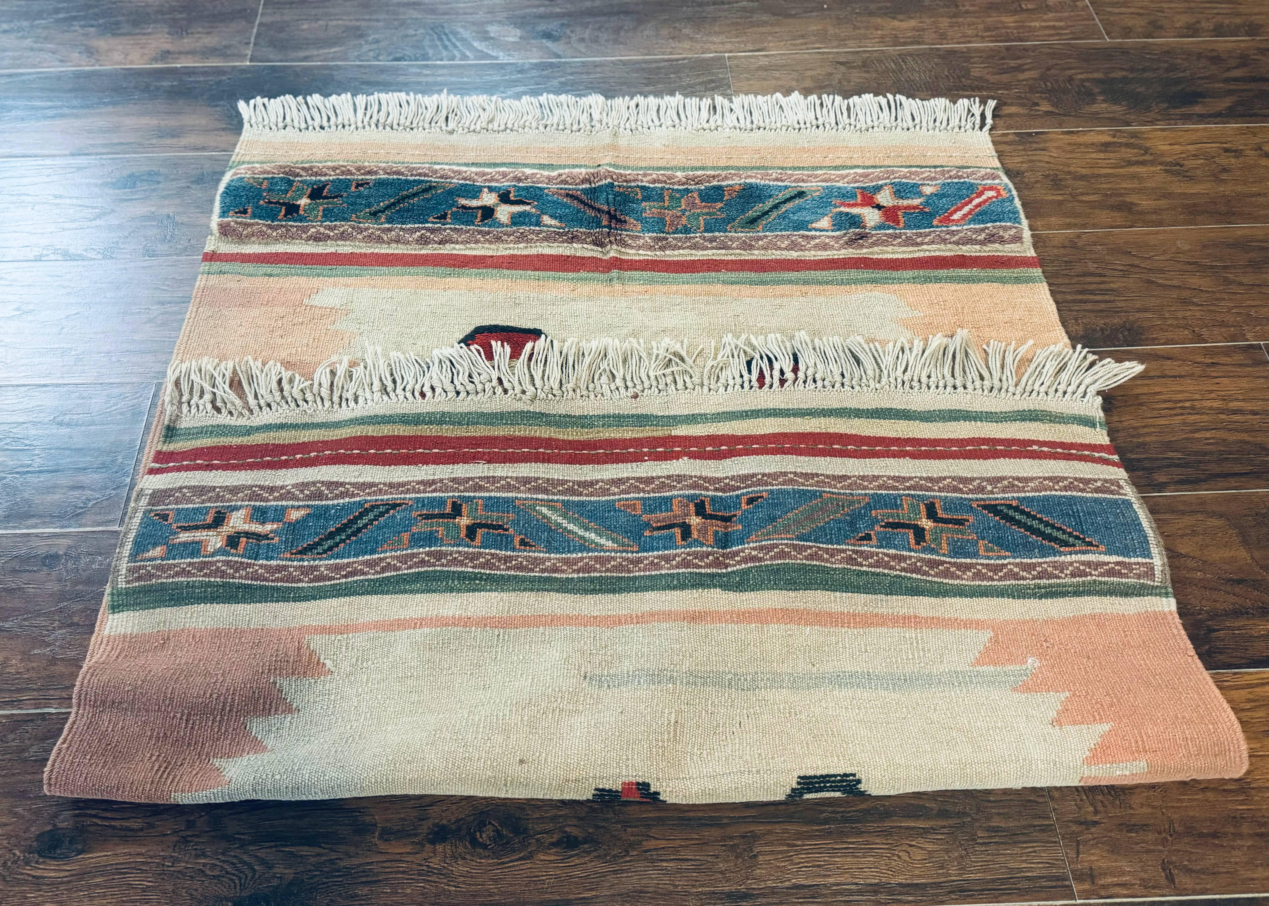 Turkish Kilim Rug 2.5 x 4.7, Flatweave Bohemian Blanket Rug, Wall Hanging Tapestry Rug - Jewel Rugs