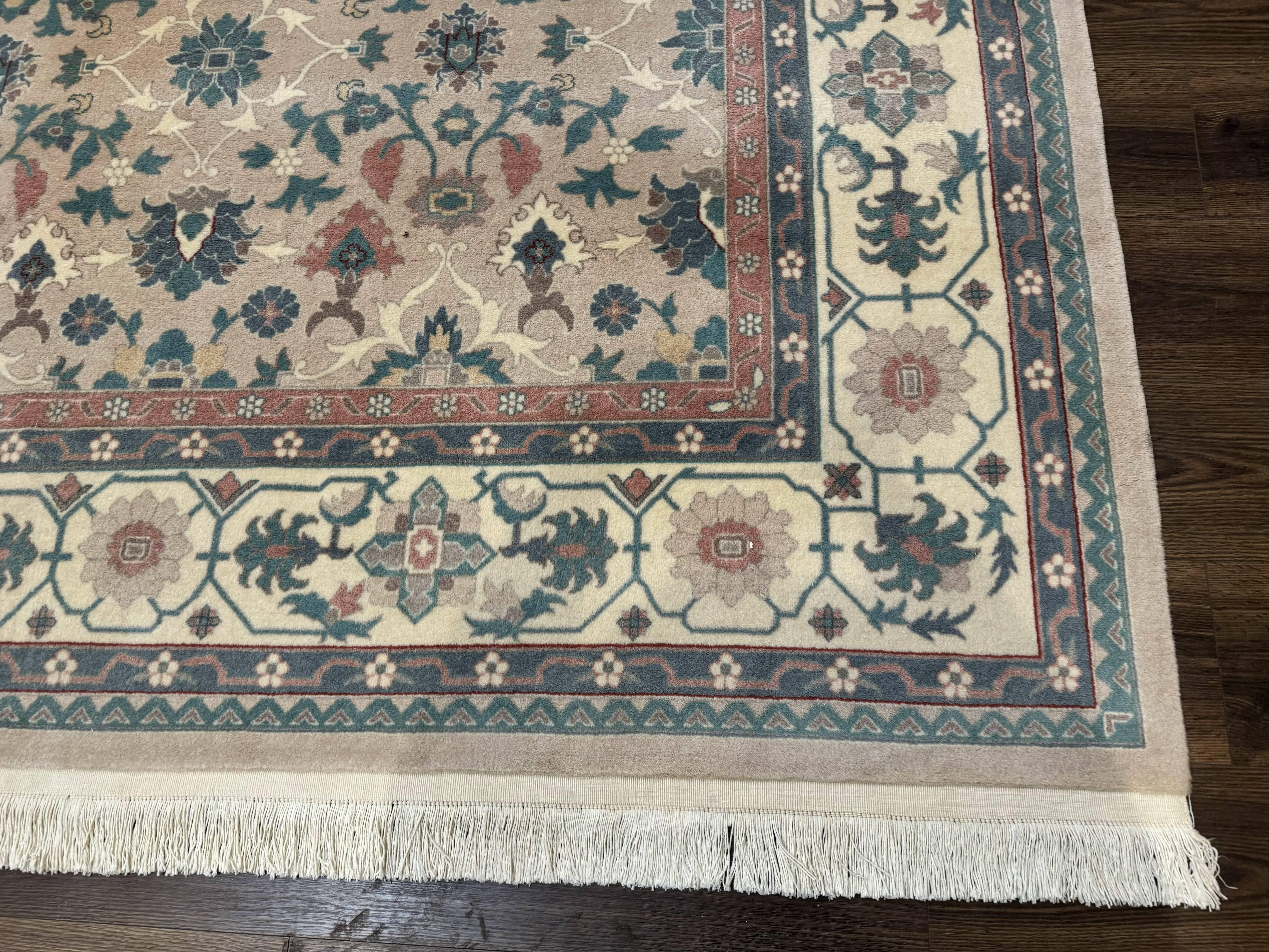 Palace Size Wool Rug 10x18, Sino Persian Kerman Rug, Oversized Hand Knotted Carpet, Light Taupe, Allover Pattern - Jewel Rugs