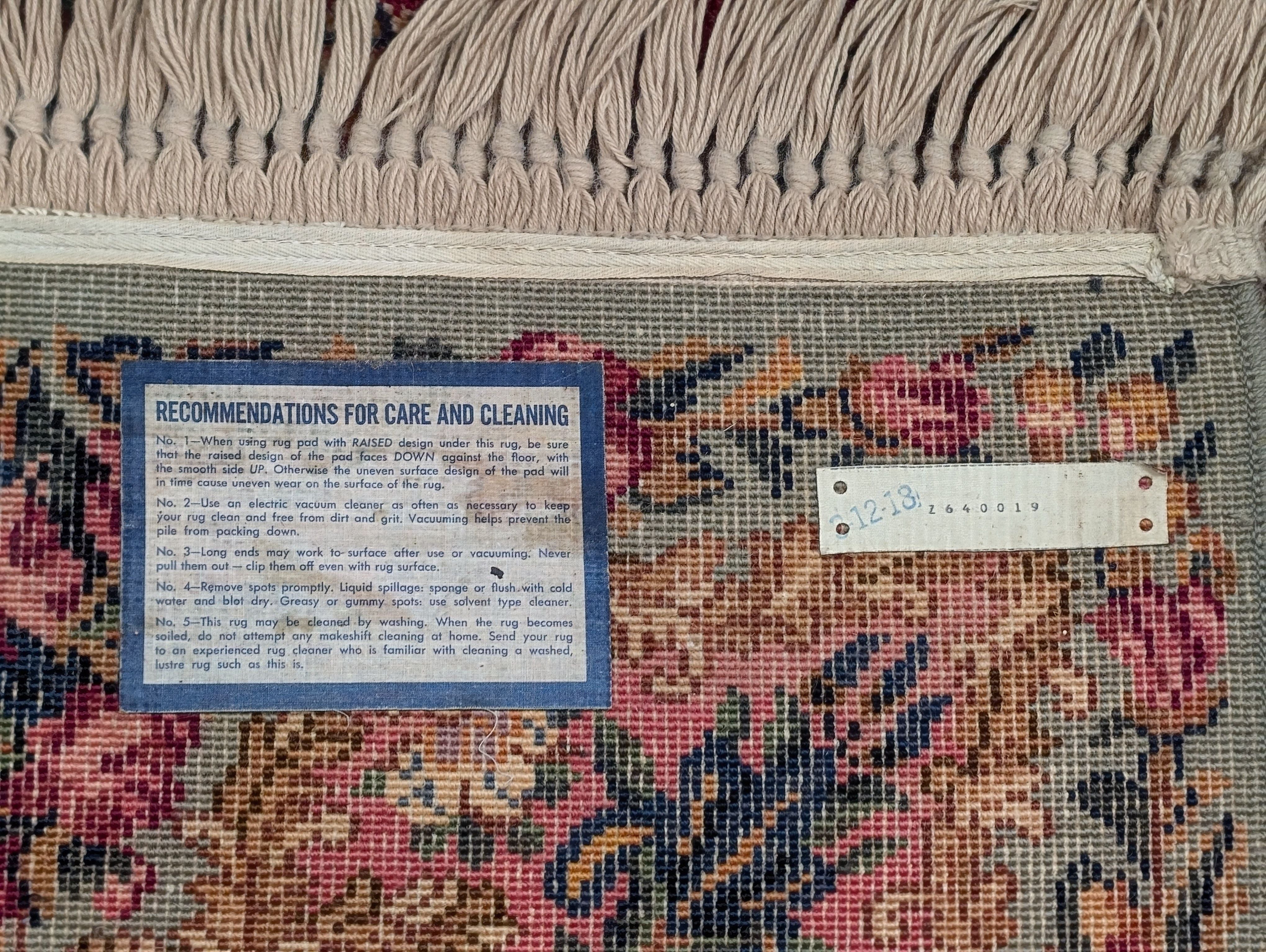 Karastan Rug 8.8 x 12, Kirman Red Medallion #762, Wool Vintage Karastan - Jewel Rugs