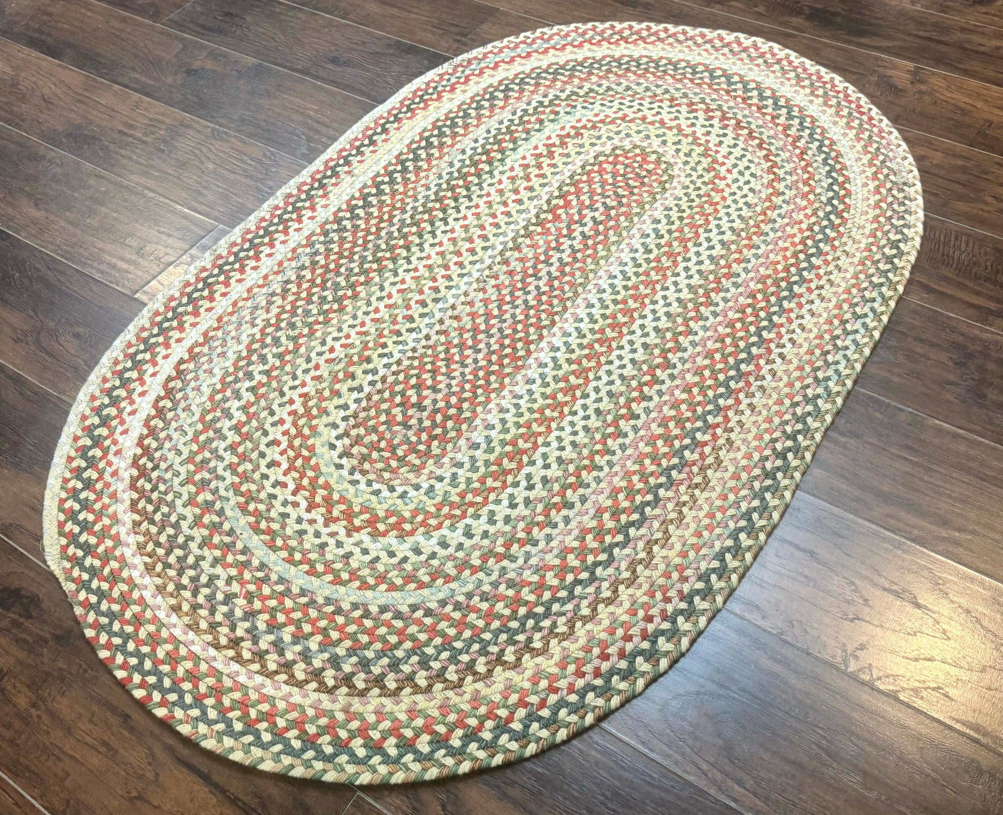 Braided American Oval Rug 3x5, Multicolor, Hand Braided - Jewel Rugs
