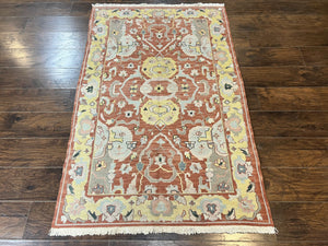 Turkish Flatweave Kilim Rug 4x6, Geometric Wool Handmade Carpet, Vintage