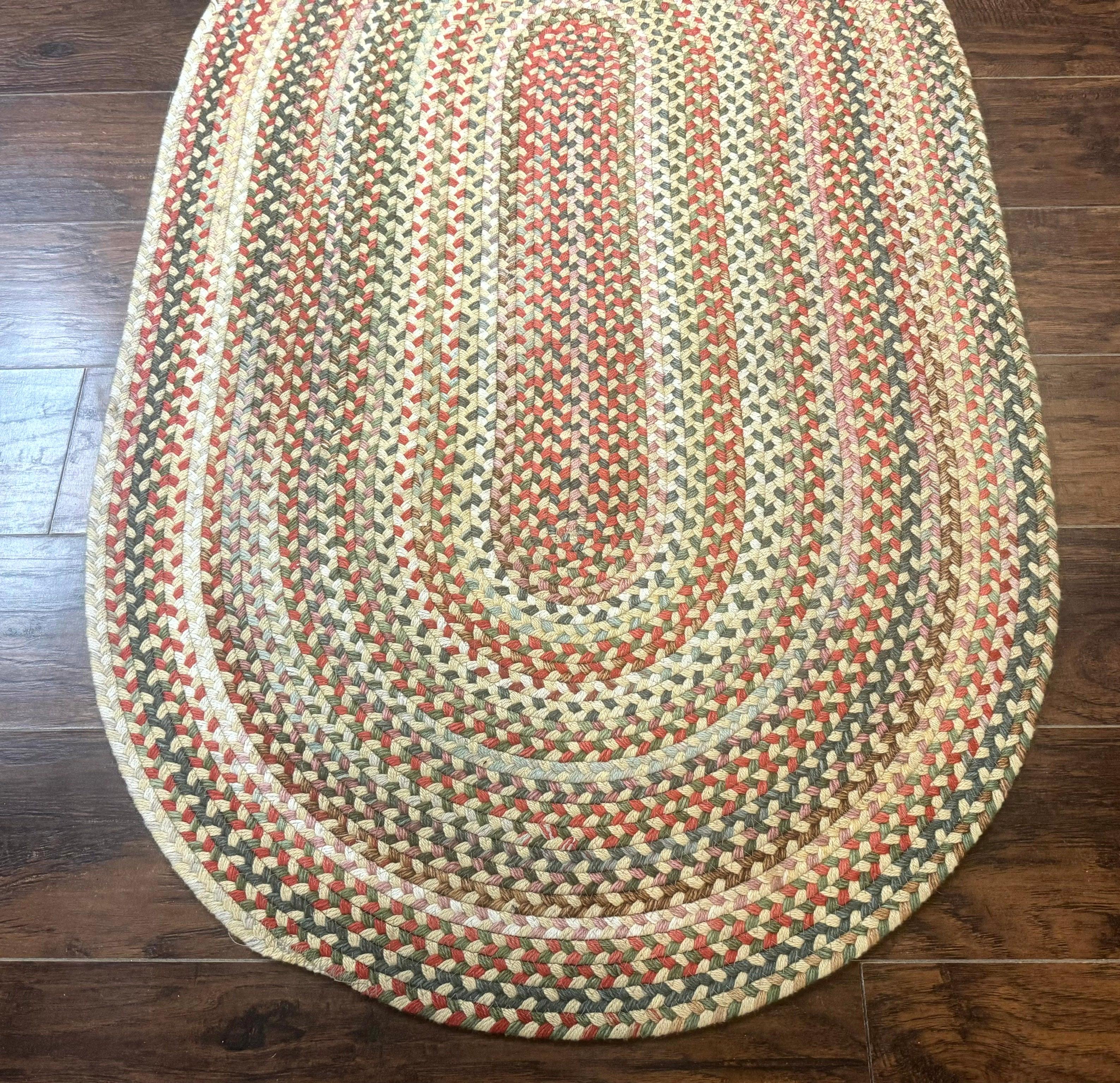 Braided American Oval Rug 3x5, Multicolor, Hand Braided - Jewel Rugs
